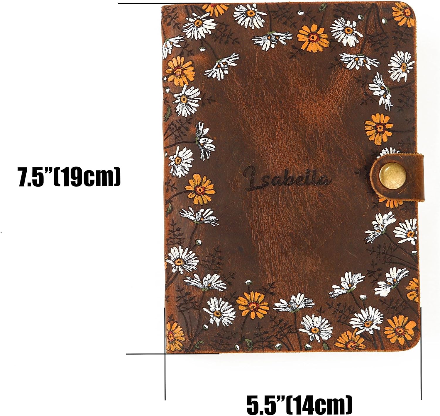 Leather A6 binder planner organiser, Personalized leather journal notebook, leather gift for her V05-LHA6B