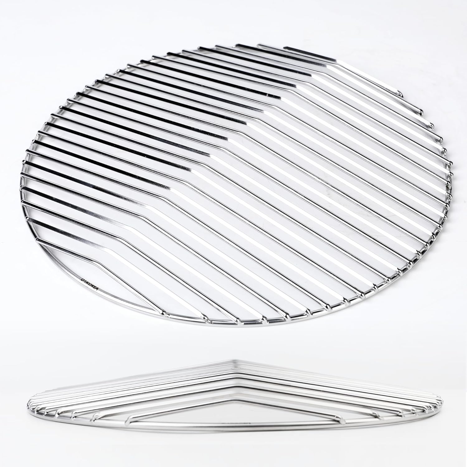 Peaked Grill Cooking Grate for Weber 22 Inch Kettle Grill, Premium Stainless Steel Replacement Grate with Square Rolled Anti-Flare Design