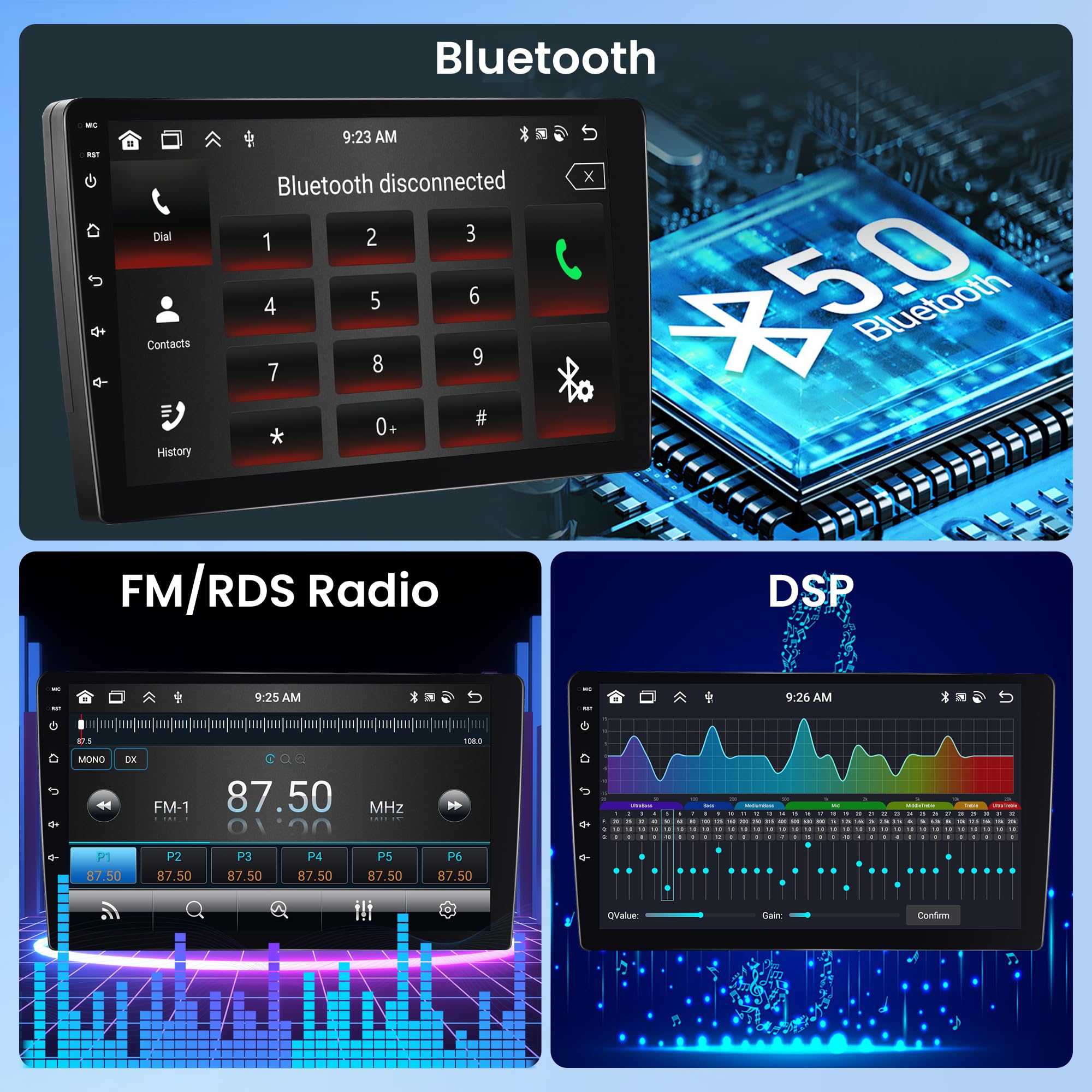 8 Kern 4GB 64GB Android 14 Autoradio Navi 2 Din für FIAT Bravo GPS Unterstützung Drahtlose Carplay Android Auto DSP Bluetooth 5.0 Freisprecheinrichtung WiFi 4G Dab TPMS