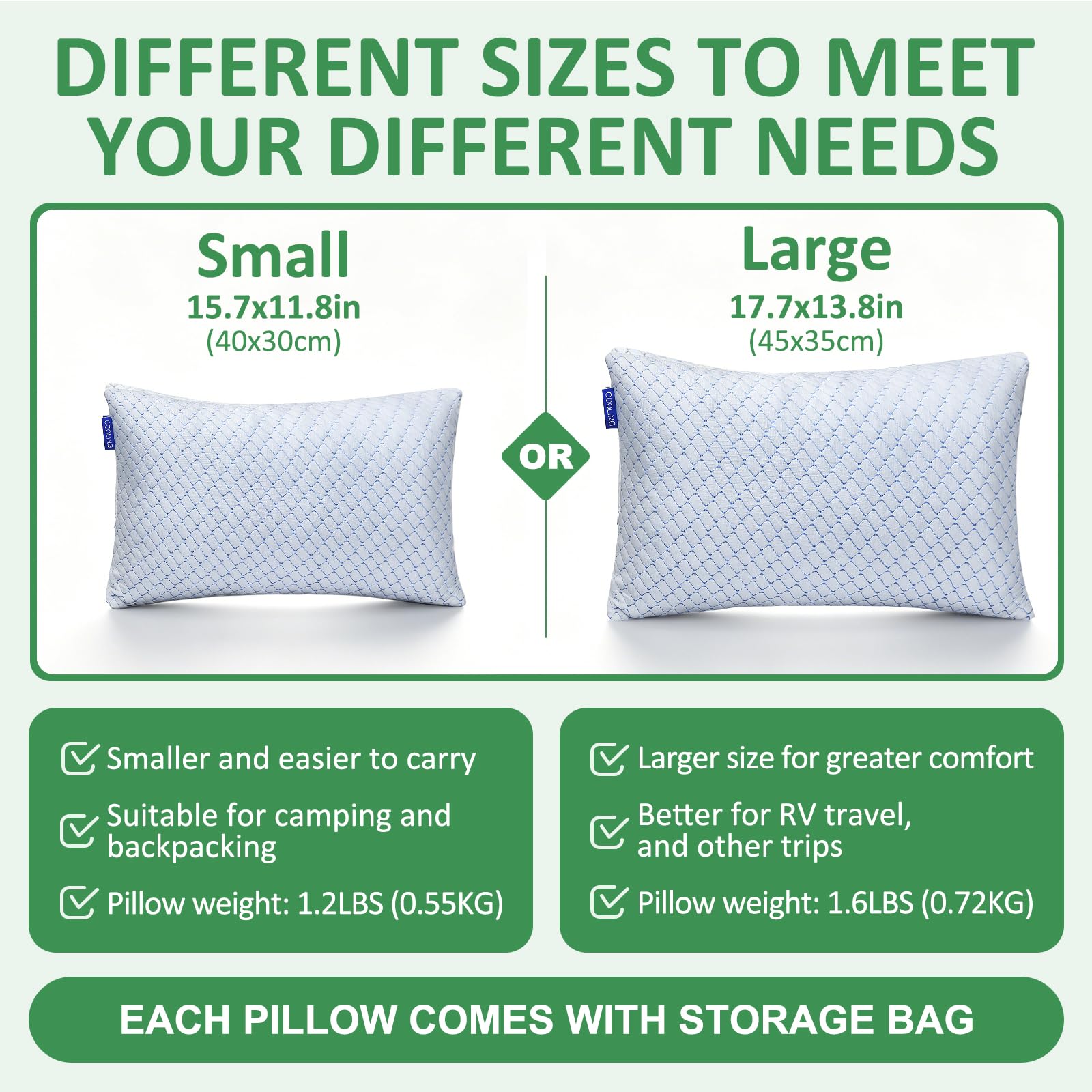 TAIKOUL Gehannah Travel Pillow - Compressible Camping Pillow for Sleeping