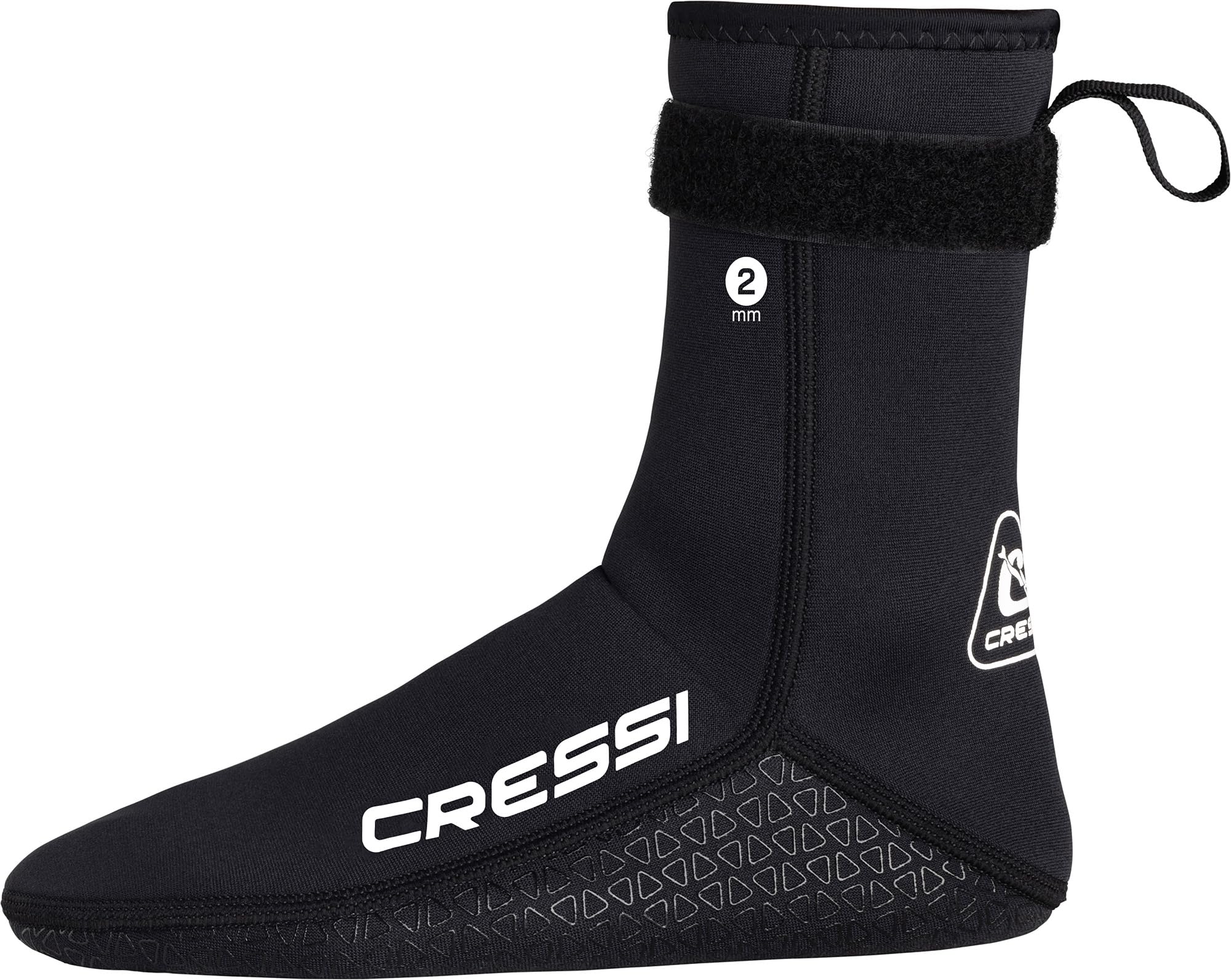 CRESSI Guardian Neoprene Socks 2mm - Calzari Alti o Medio Alti in Neoprene 2mm con Cinturino Strap, Ideali per Tutti gli Appassionati di Sport Acquatici, Nero, Unisex