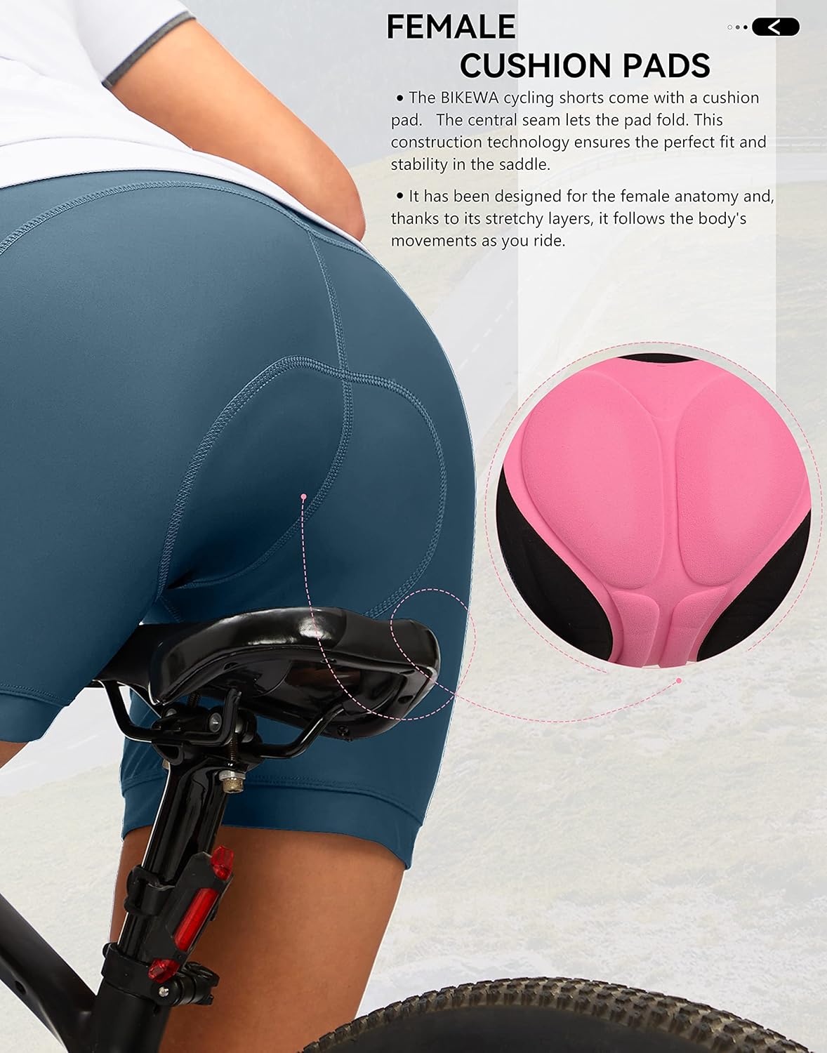 Women's 4D Padded Bike Shorts 5"/7" Riding Underwear Cycling Bicycle Road Biking Cycle Shorts for Women Zipper Pockets - Image 4