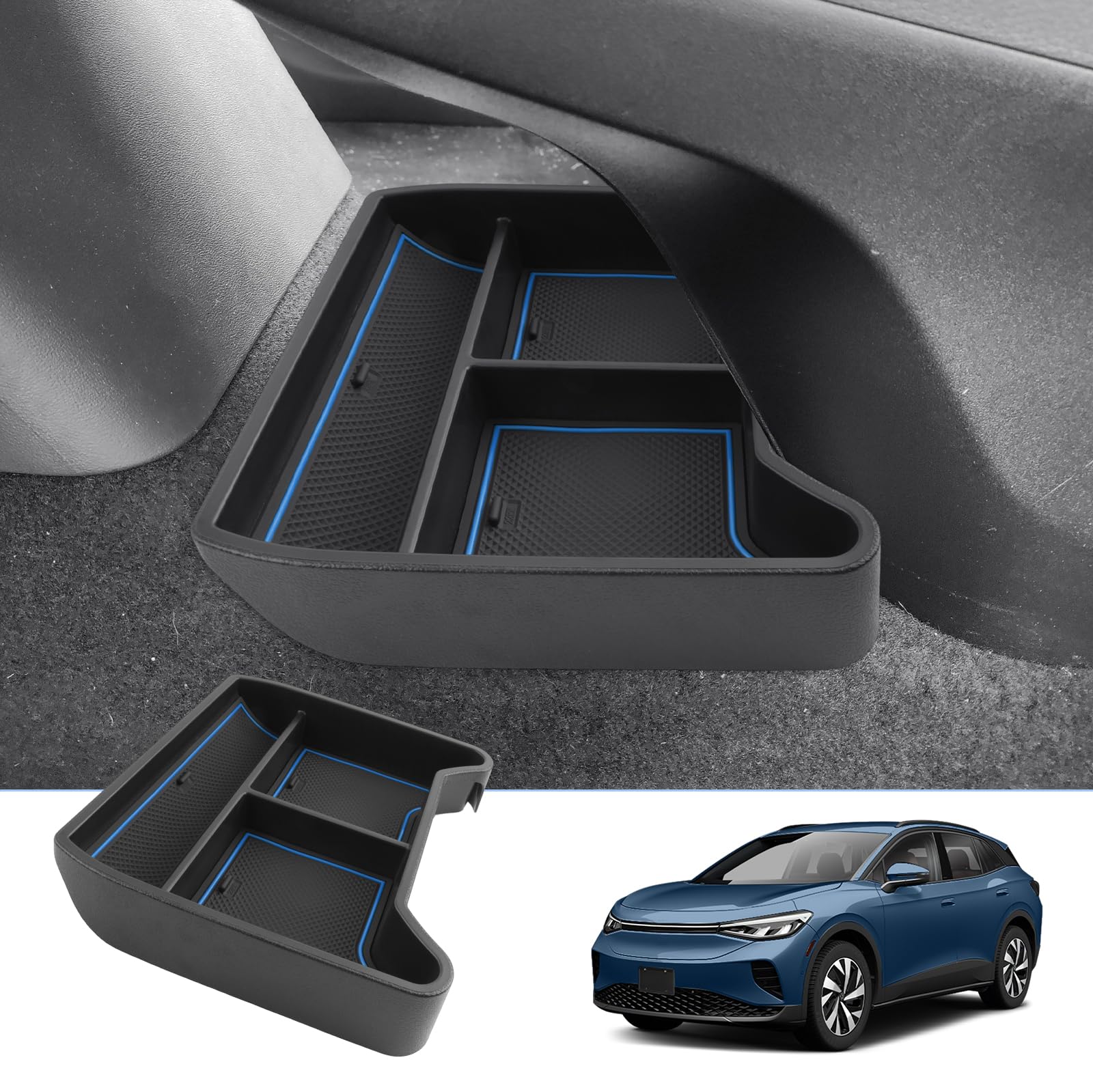 BIXUAN ID.4 2025 Boîte de rangement compatible avec VW ID.4 ID.5 GTX Pro ID.Buzz 2020-2024 2025 Console centrale Organisateur Tableau de bord Intérieur Console centrale ID4 ID5 Accessoires