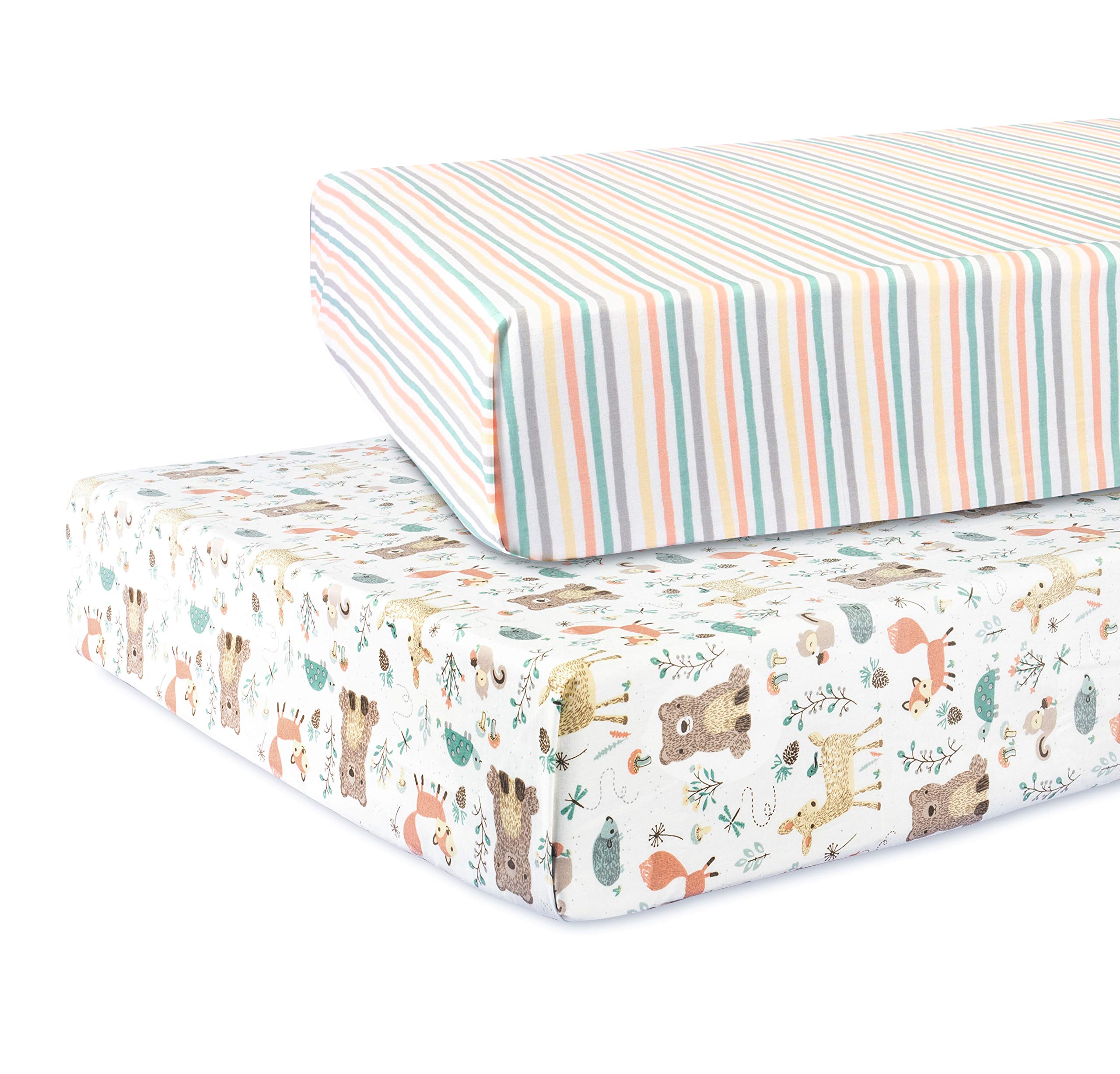 abracadabra Cotton Flat Sheet for Standard Cot and Crib, Super Soft, Breathable & Hypoallergenic, (170 cm X 108 cm, Set of 2, Bambi & Friends, Multicolor)-image-44