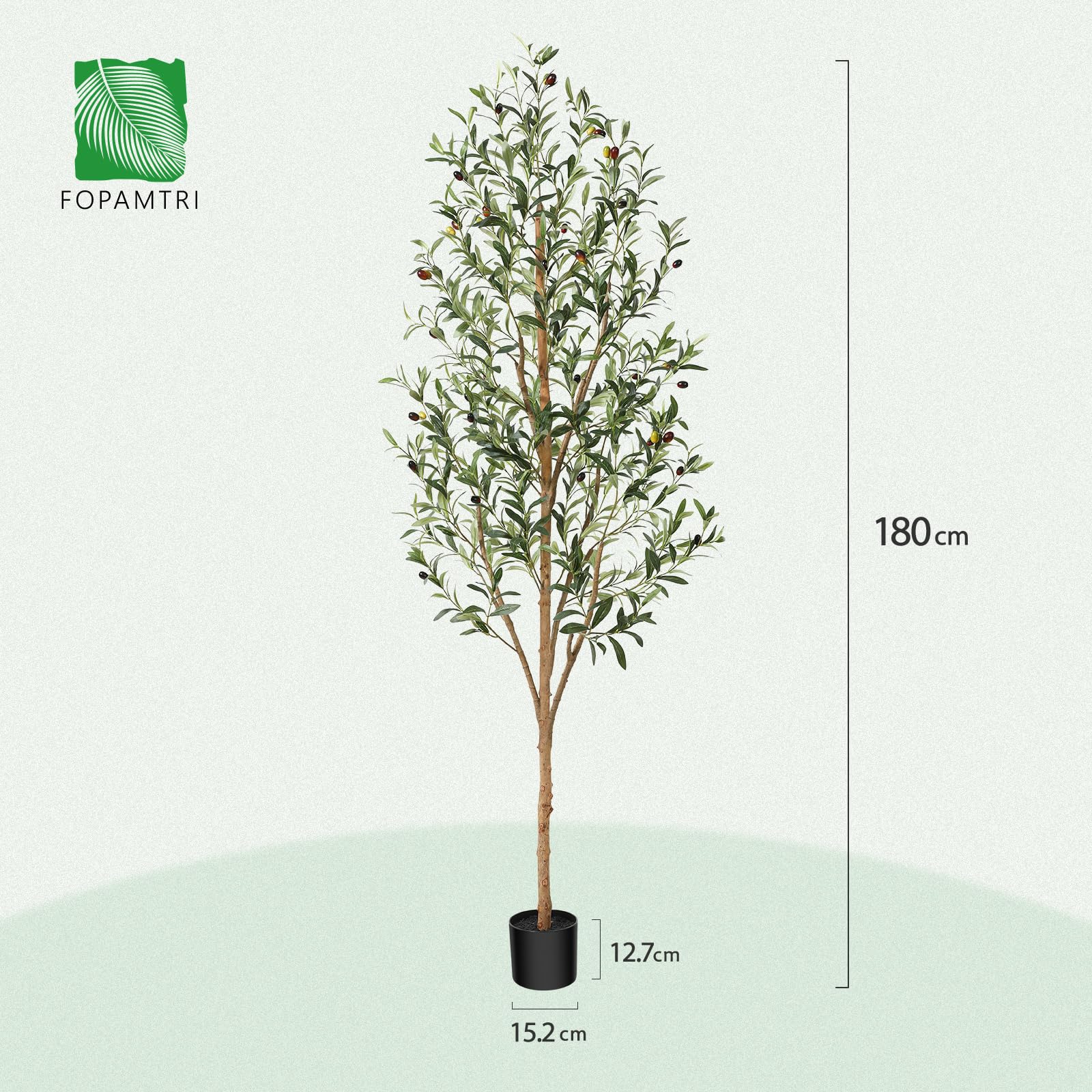 Fopamtri Kunstolijfboom 180 Cm Kunstplanten In Een Witte Pot Grote Nep Olijfboom Kunstplant Met Natuurlijke Houten Stam En Vruchten Voor Huisdecoratie