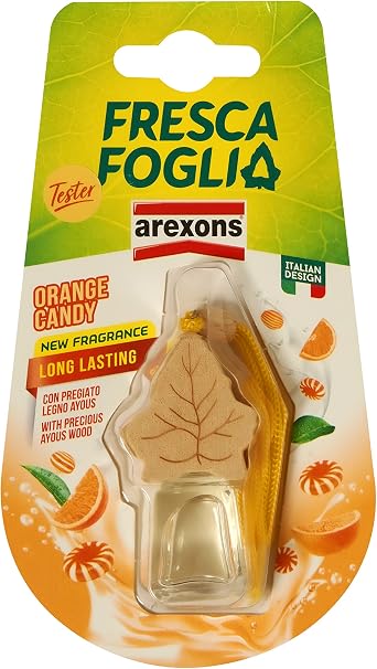 AREXONS 19561 Fresca foglia Boccettino Fragranza Orange Candy 4,5 ml,  Profumatore Auto Liquido, Profumatore Ambiente Auto con Tappo in Legno  Diffondi Profumo : Amazon.it: Auto e Moto