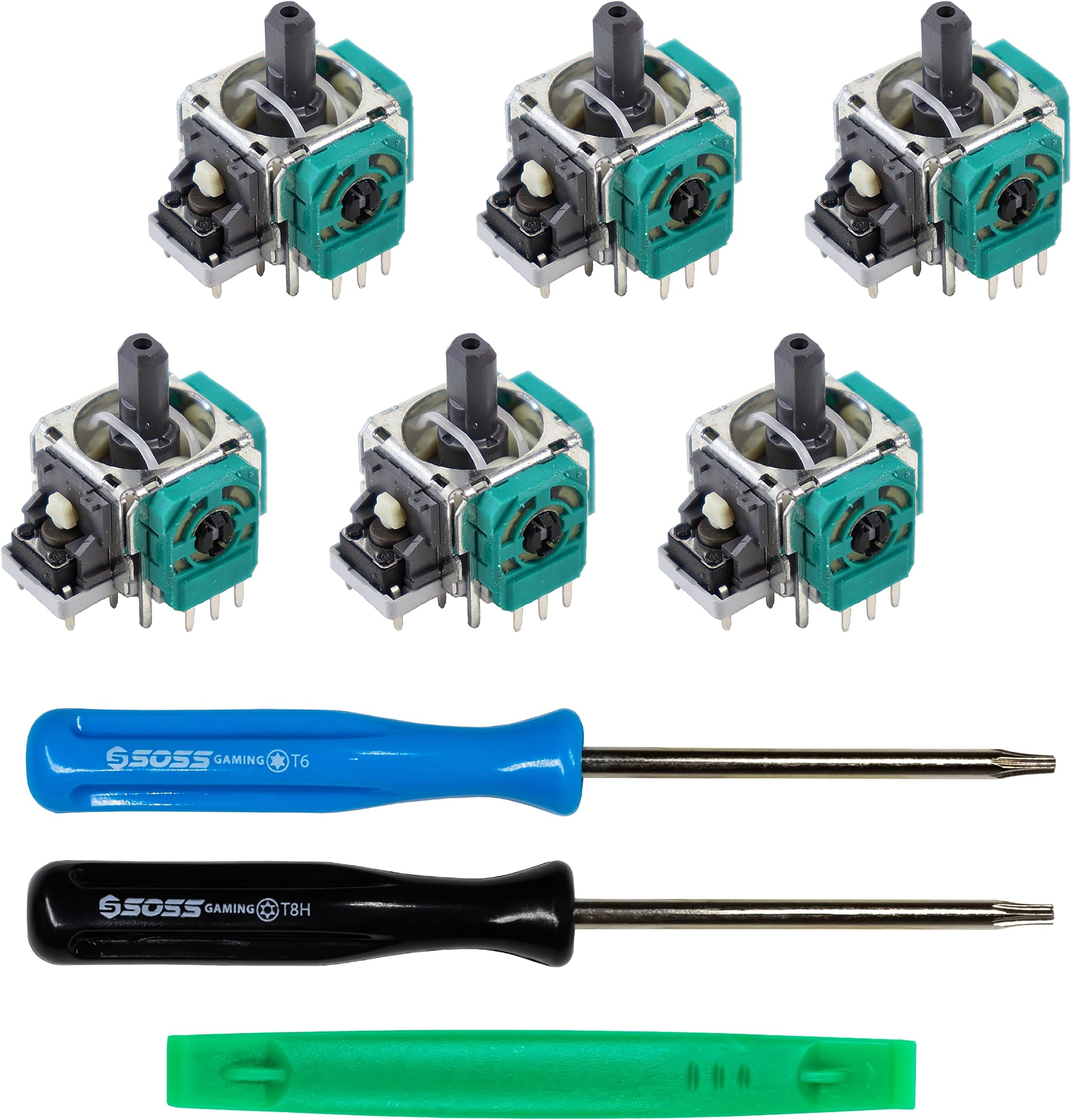 SOSS GAMING® Genuine Analog Joysticks Repair Kit for Xbox One - Fixes Stick Drift, Broken, and Loose Joysticks on Regular, S, X and Elite Series 1 Controllers (6 Pack)