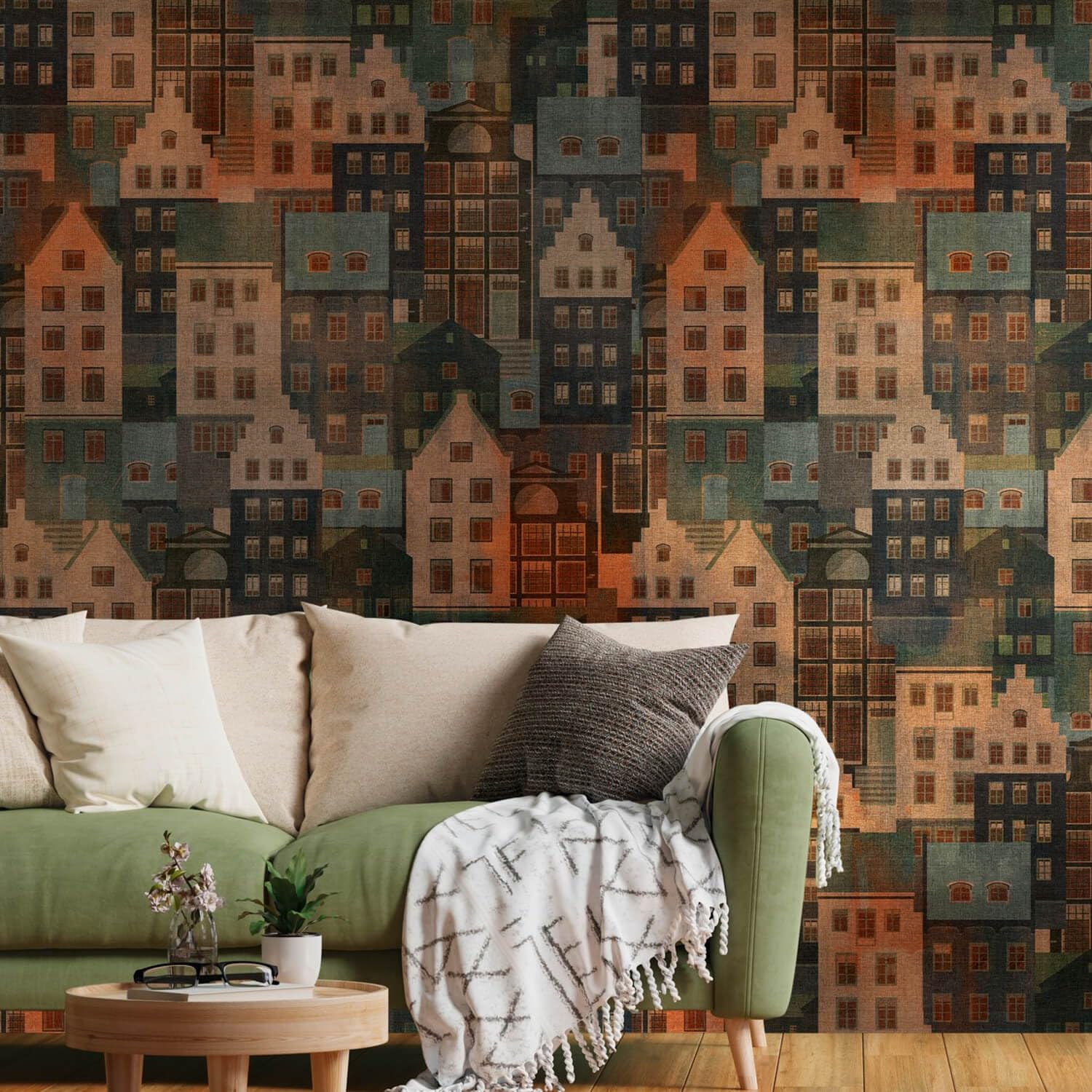 Fotomural TNT para pared Profhome 391821-GU diseño arquitectura gris-parduzco premium