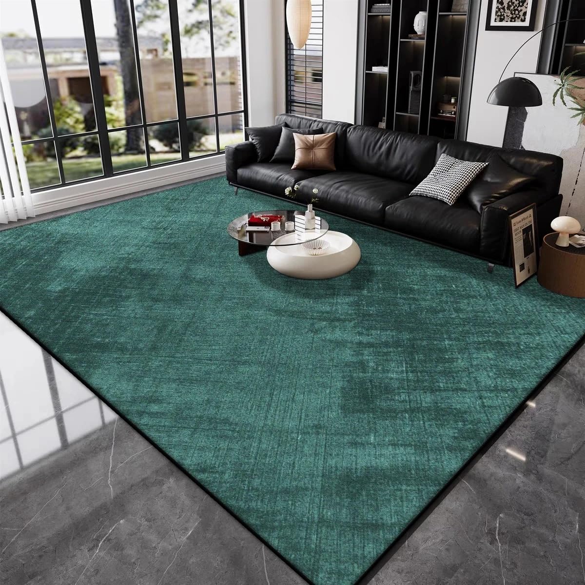 Tapis de salon luxe 200x300 cm en peluche chic à poils courts