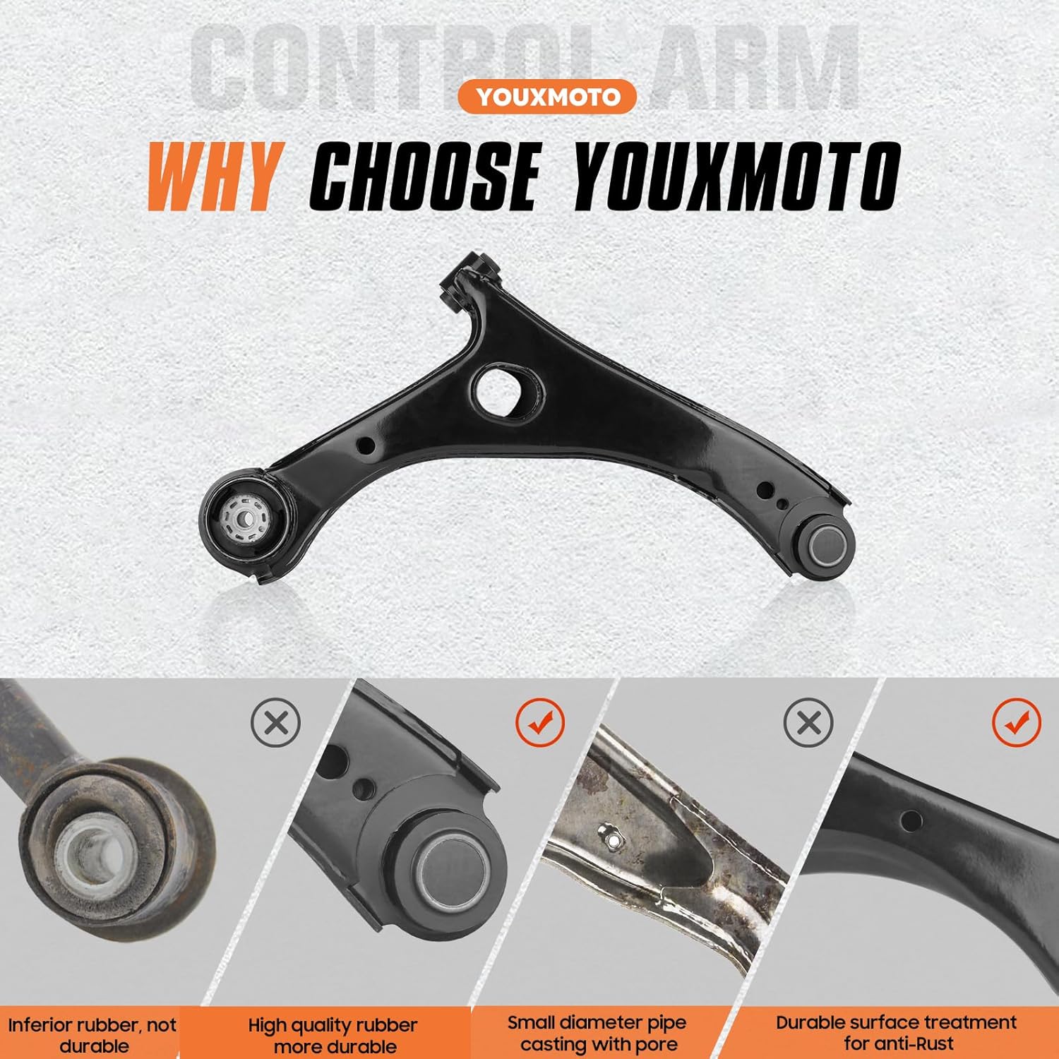 Front Lower Control Arms - Fits Dodge Grand Caravan 2008-2020, Ram C/V 2012-2015, Town & Country 2008-2016, Volkswagen Routan 2009-2012