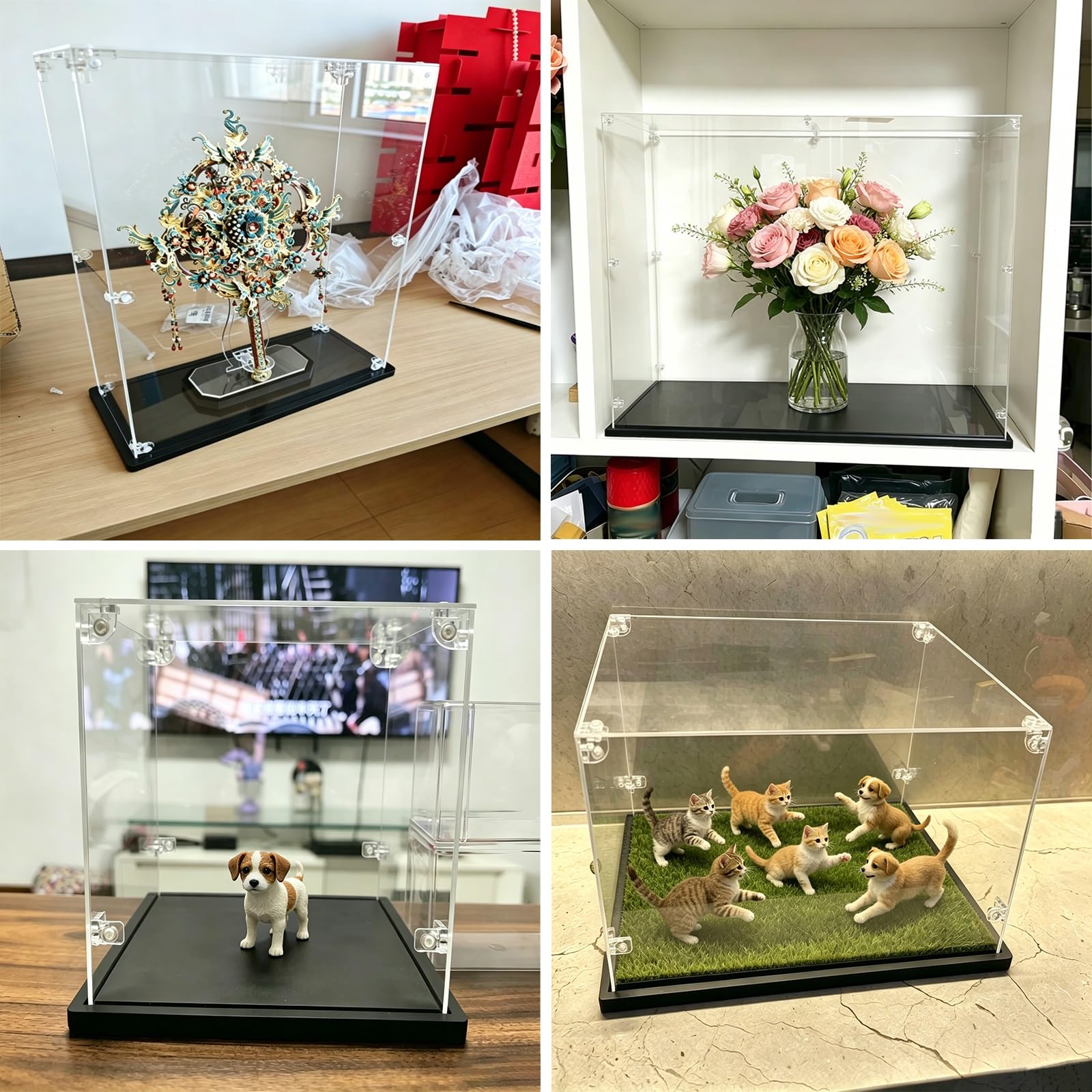 Teca Plexiglass Teca Espositiva in Acrilico Trasparente di Grandi Dimensioni (Disponibile nei Formati 20x20x20, 40x40x40, 60x60x60 Cm) – Ideale per Gallerie(8x8x16/20x20x40cm)