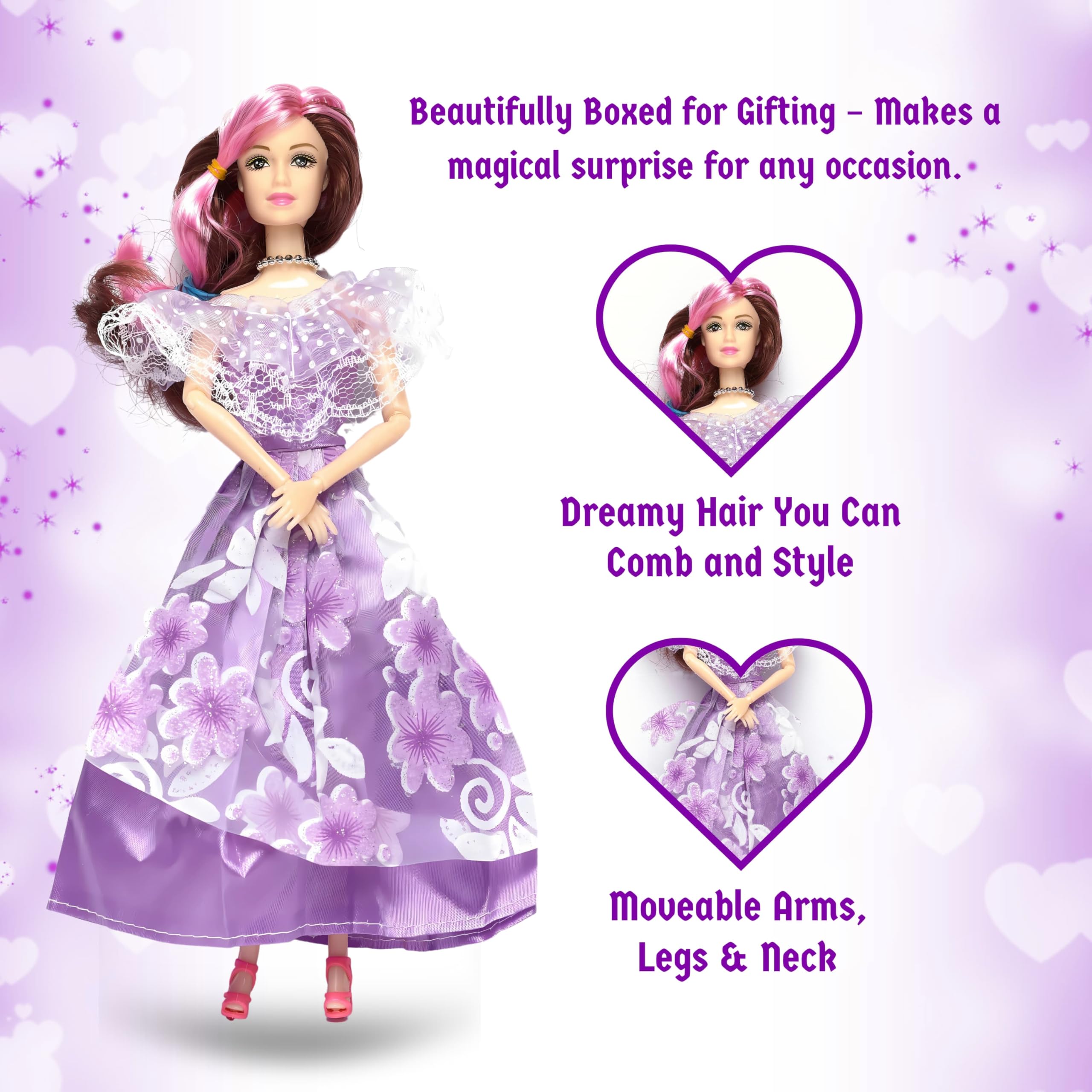 Finroth Premium Beautiful Movable Doll for Kids - Perfect Dolls for Girls Age 5 to 10 Years - Ideal Doll House Accessory for Girls Age 5 to 10 Years - Image 8 thumbnail