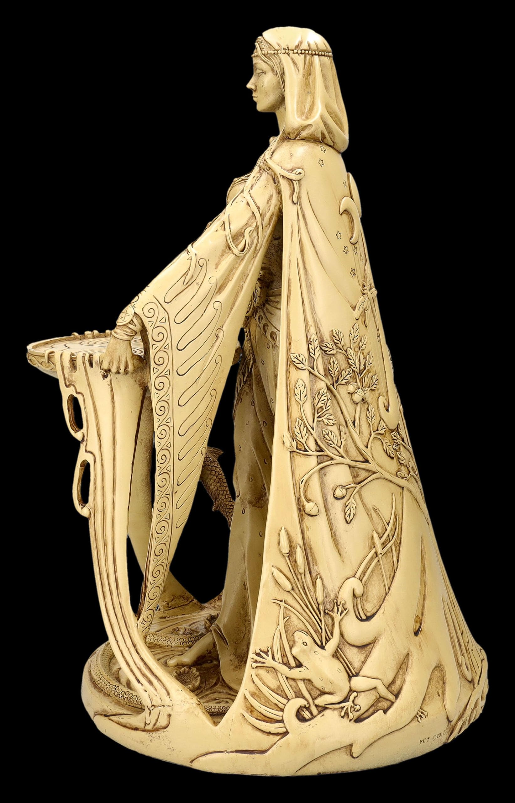 Danu, statuetta grande 41 cm – dea madre celtica beige, decorazione statua Wicca magia