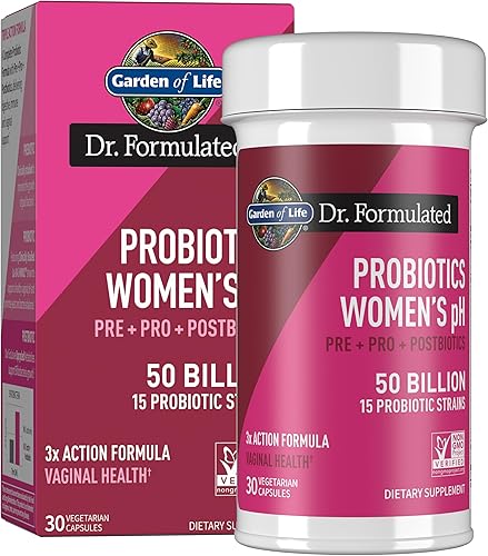 Garden of Life Dr. Formulado una vez al día 3 en 1 prebióticos, postbióticos y probióticos completos para mujeres, suplemento PRE + PRO +