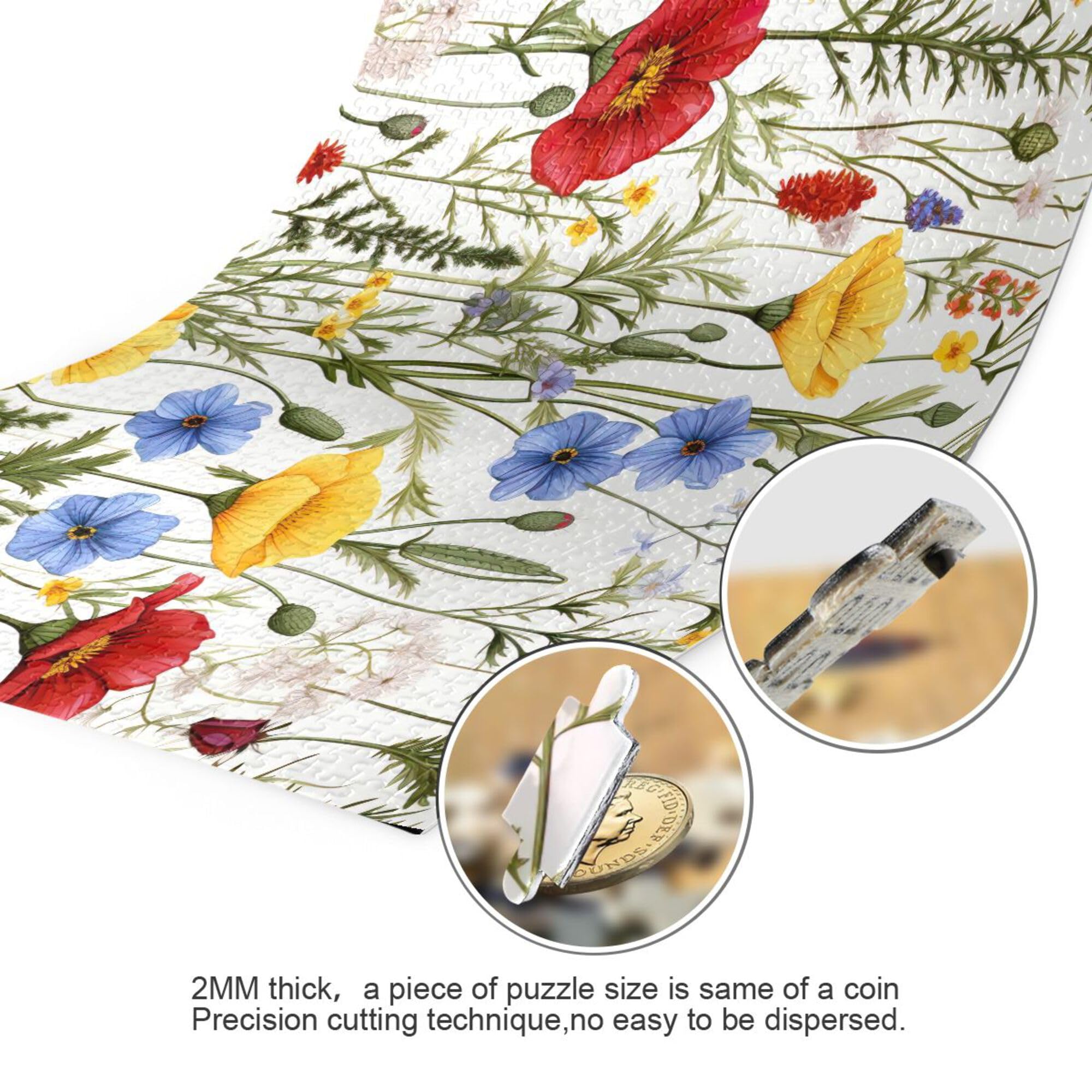 Xigua Wildblumen Puzzle 500 Teile – Holzpuzzle Für Familien, Jugendliche & Erwachsene