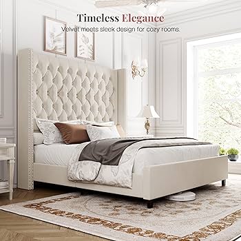 クイーンサイズ ホワイト カスタム ベッド Amazon｜Allewie ベッドフレーム クイーンサイズ ベッドフレーム