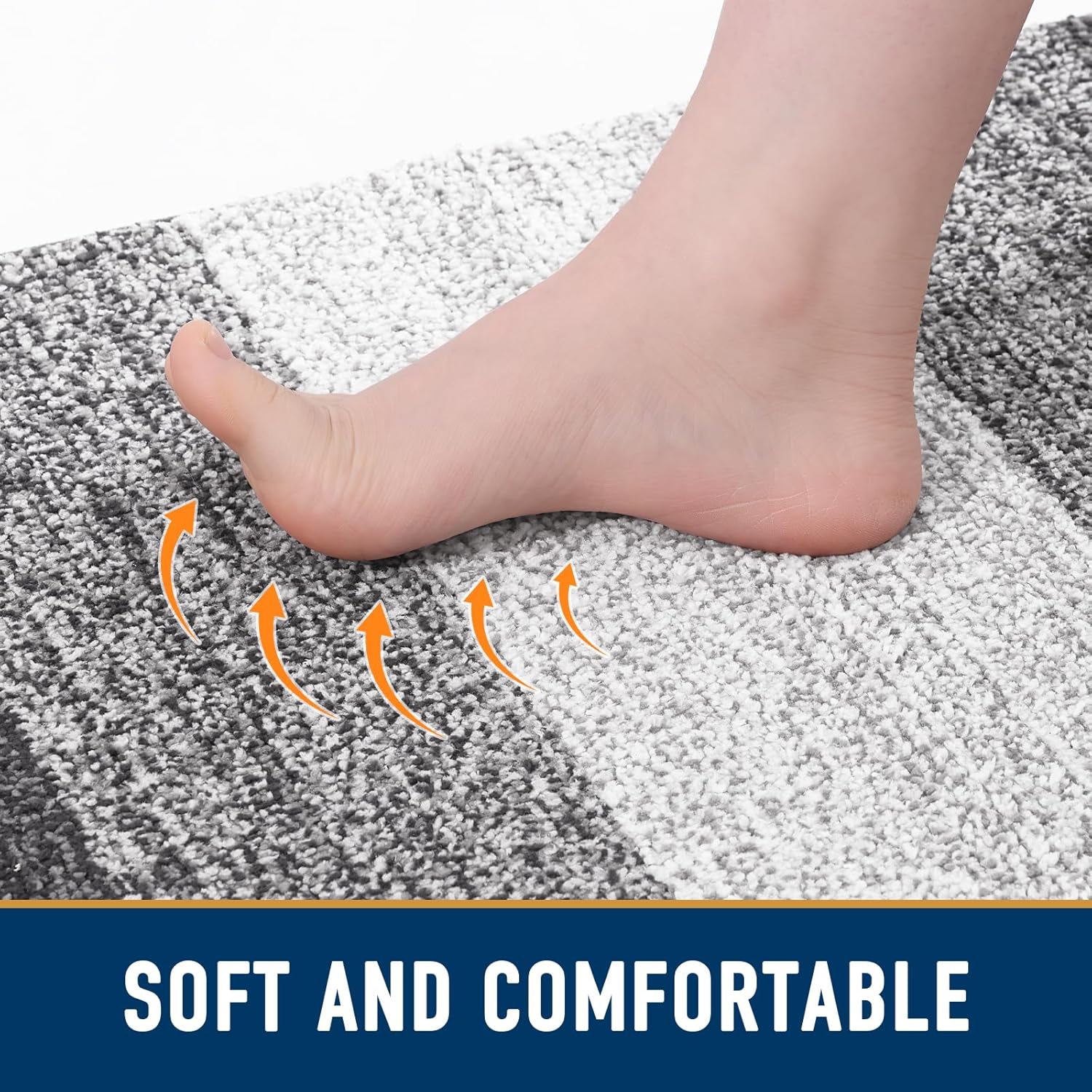 Smiry Dog Door Mat for Muddy Paws, Absorbs Moisture and Dirt, Low-Profile Entryway Mat with Non-Slip Backing, Entry Indoor Outdoor Doormat for Inside Floor (48x30 Inches, Grey, Striped) - Image 5