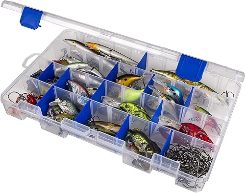 Miniatura 6 de Flambeau Outdoors 2003 Tuff Tainer, bandeja de pesca, incluye [15] divisores Zerust, 18 compartimentos, azul, blanco transparente, 7 x 4.12 x 1.5