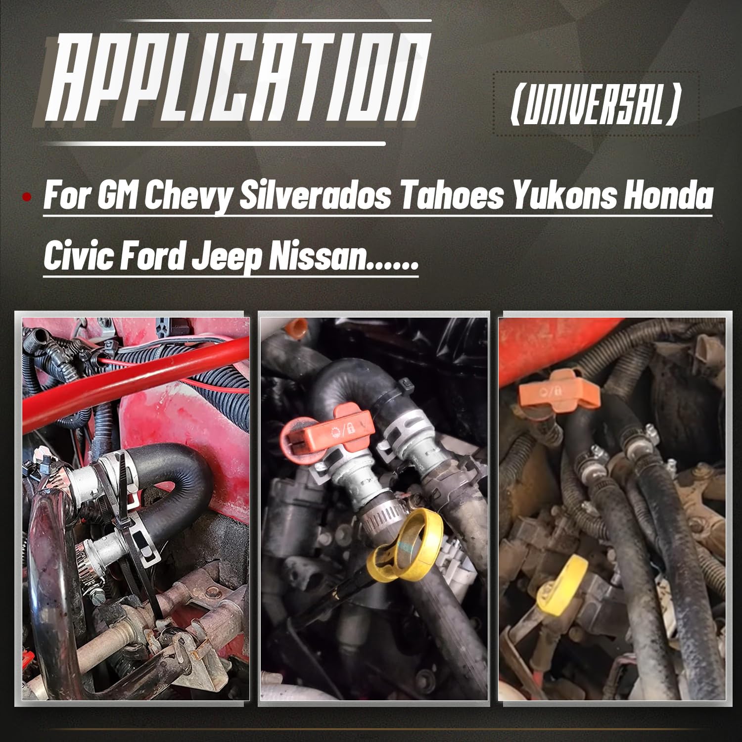 Engine Heater Core Bypass Kit With 5/8" 3/4" Hose,Compatible With GM Chevy