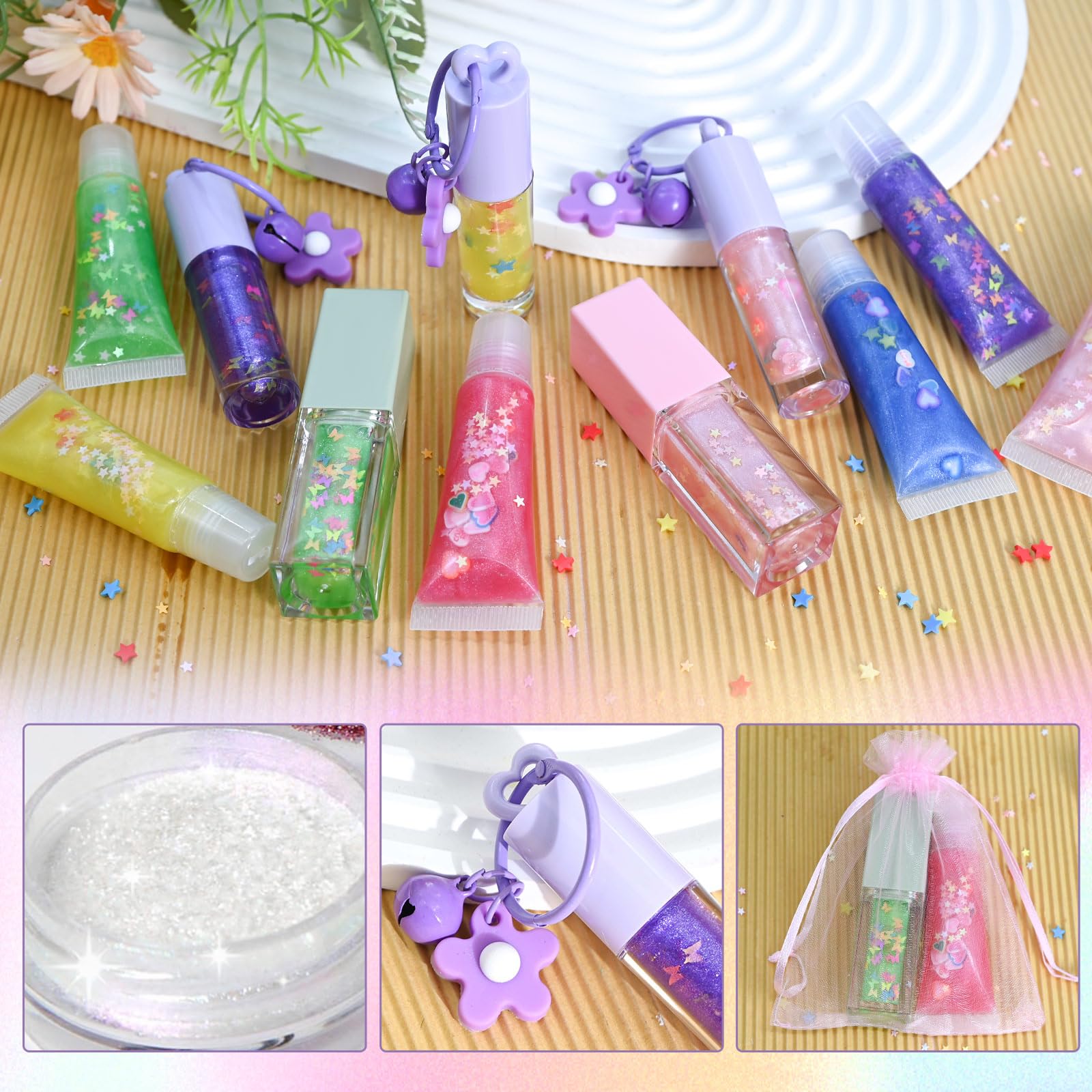 JUYRLE Lipgloss Selber Lippenstift Making Kit, Kreative Bastelset Erwachsene DIY Set Mädchen Selber Machen, Ungiftig Lip Gloss Kosmetik Make up, Als Geschenk für Frauen