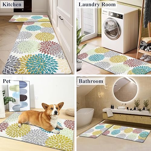 Miniatura 38 de HEBE Kitchen Mat 20"x71" Anti Fatigue Floor Mat Runner Non Slip Kitchen Mats for Floor Waterproof Kitchen Rugs and Mats Ergonomic Cushioned Comfort