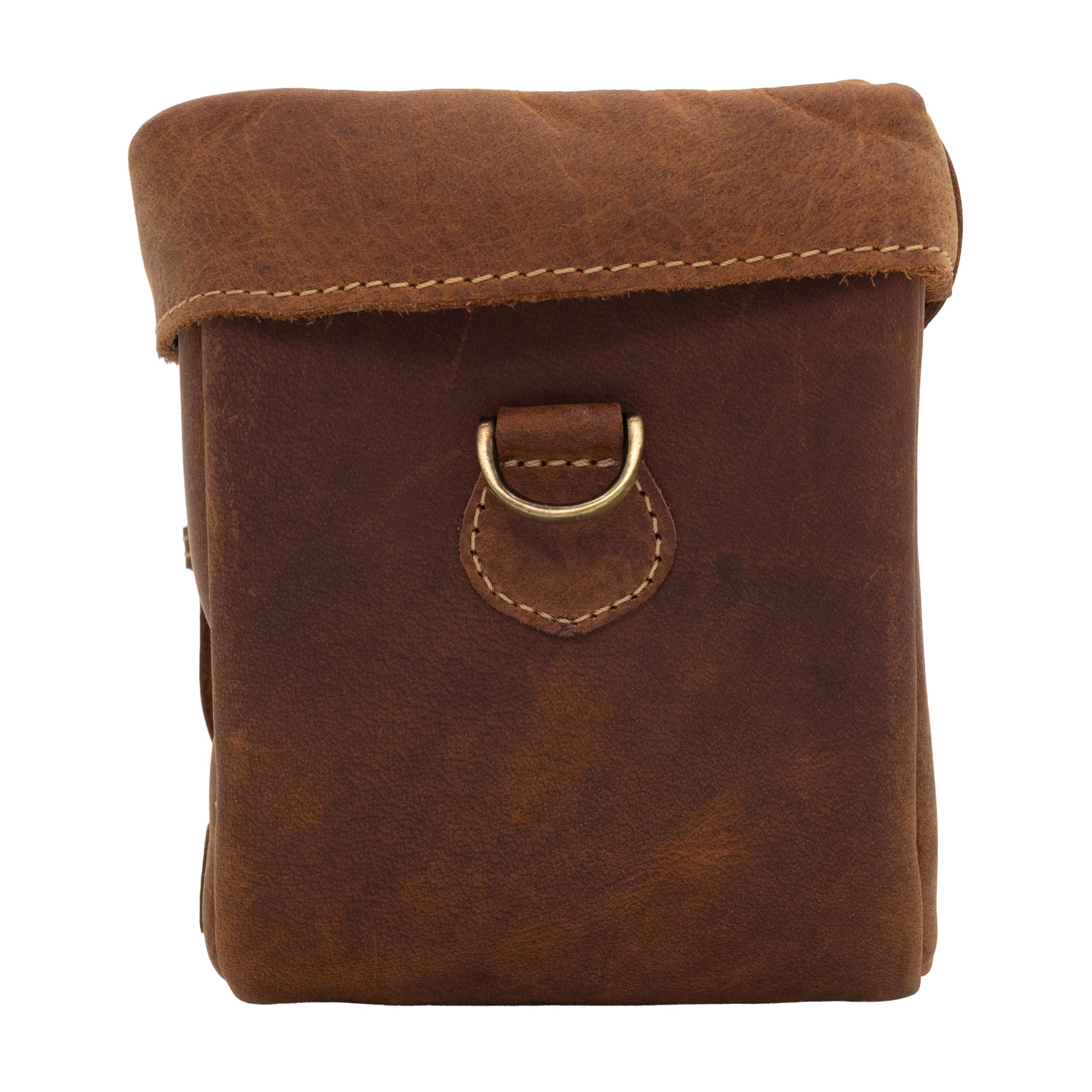Gusti Sacoche Guidon Cuir - Sac pour Vélo Sac à Bandoulière Sac en Cuir Vintage - Taille Unique - Marron - Compatible avec Bicyclette