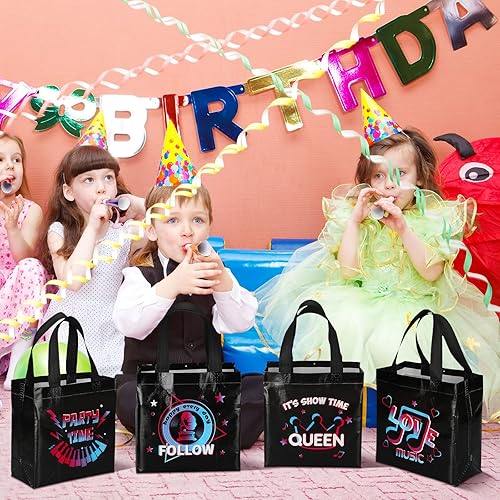Miniatura 7 de Pinkunn 20 bolsas de recuerdo de fiesta musical, bolsas de regalo no tejidas, regalos de fiesta musical, cajas de dulces para adolescentes,
