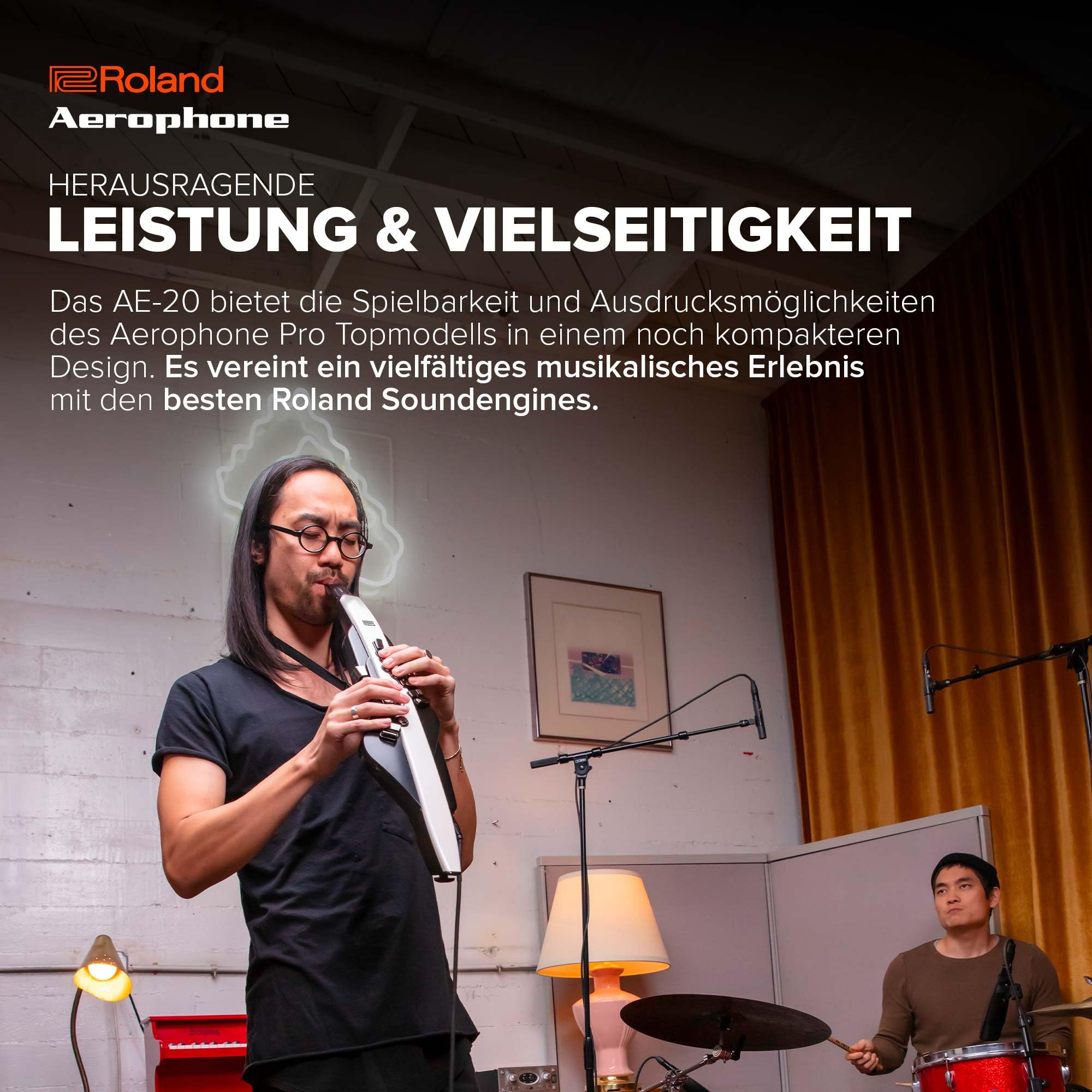 Roland AE-20 Aerophone | Hochwertiges digitales Blasinstrument | SuperNATURAL Akustik-Sounds & moderne ZEN-Core Technologie | Ultra-dynamische Spielbarkeit | Über 250 Sounds | Bluetooth-Verbindung
