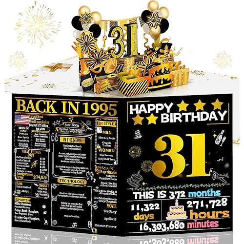 Miniatura 99 de Joycard Tarjeta de cumpleaños número 42 para mujeres y hombres, regalo de feliz cumpleaños 3D desplegable para ella y él, divertidas decoraciones