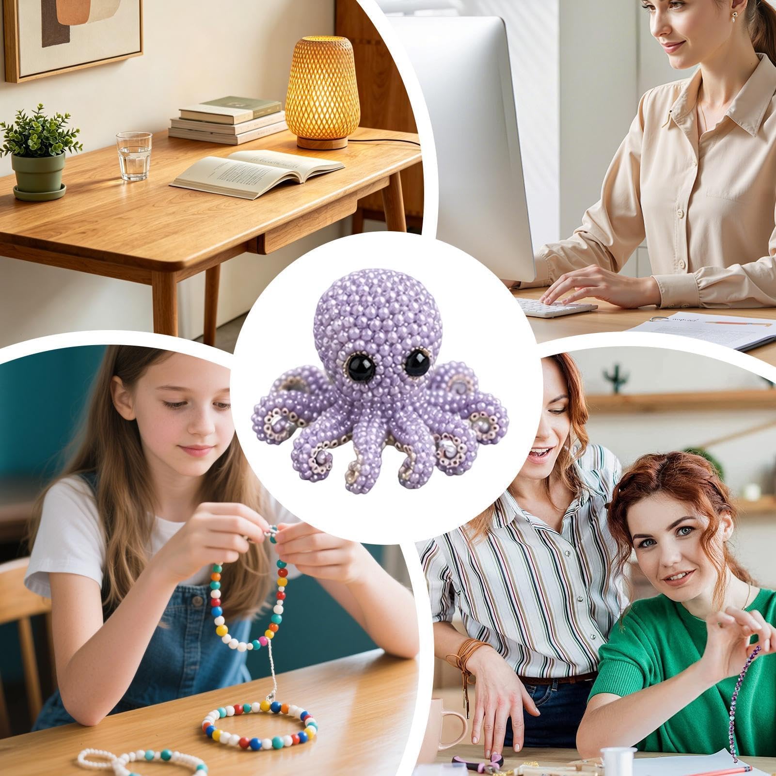 Set de Animales con Abalorios, Kit de Animales con Cuentas, pequeño Kit Bordado 3D, Hechos a Mano y Conjunto artesanía pájaros(K)