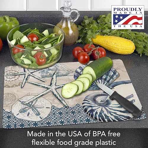 Miniatura 4 de Cut N' Funnel Tide - Tapete de plástico flexible para tabla de cortar de 15 x 11.5 pulgadas, fabricado en los Estados Unidos, decorativo, flexible,