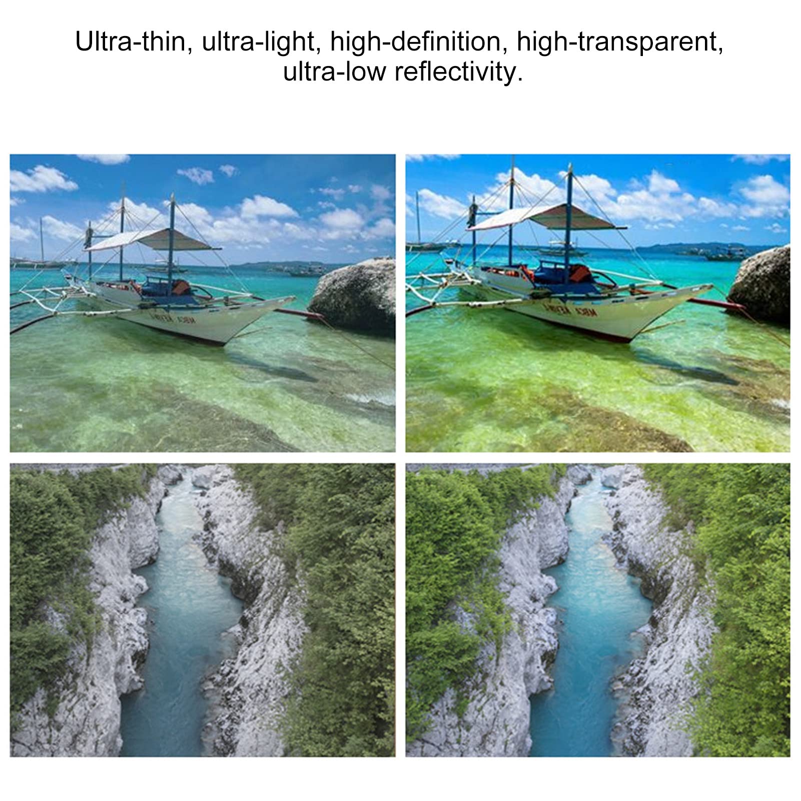 Filtry soczewek ze szkła optycznego do dronów FPV, wielowarstwowa powłoka, filtr UV i światło rozproszone, ultra cienkie, antyrefleksyjne, wysoka rozdzielczość, bez winiety