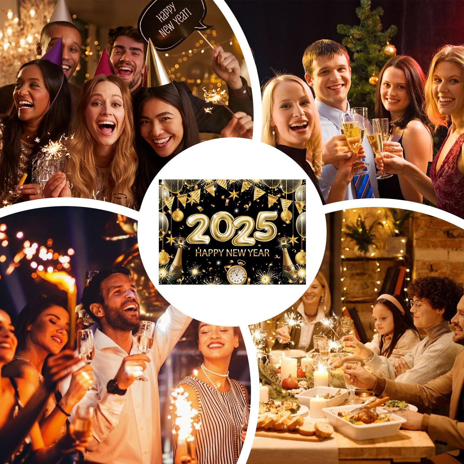 Banner di buon anno 2025 con palle di Natale | Vettore Gratis