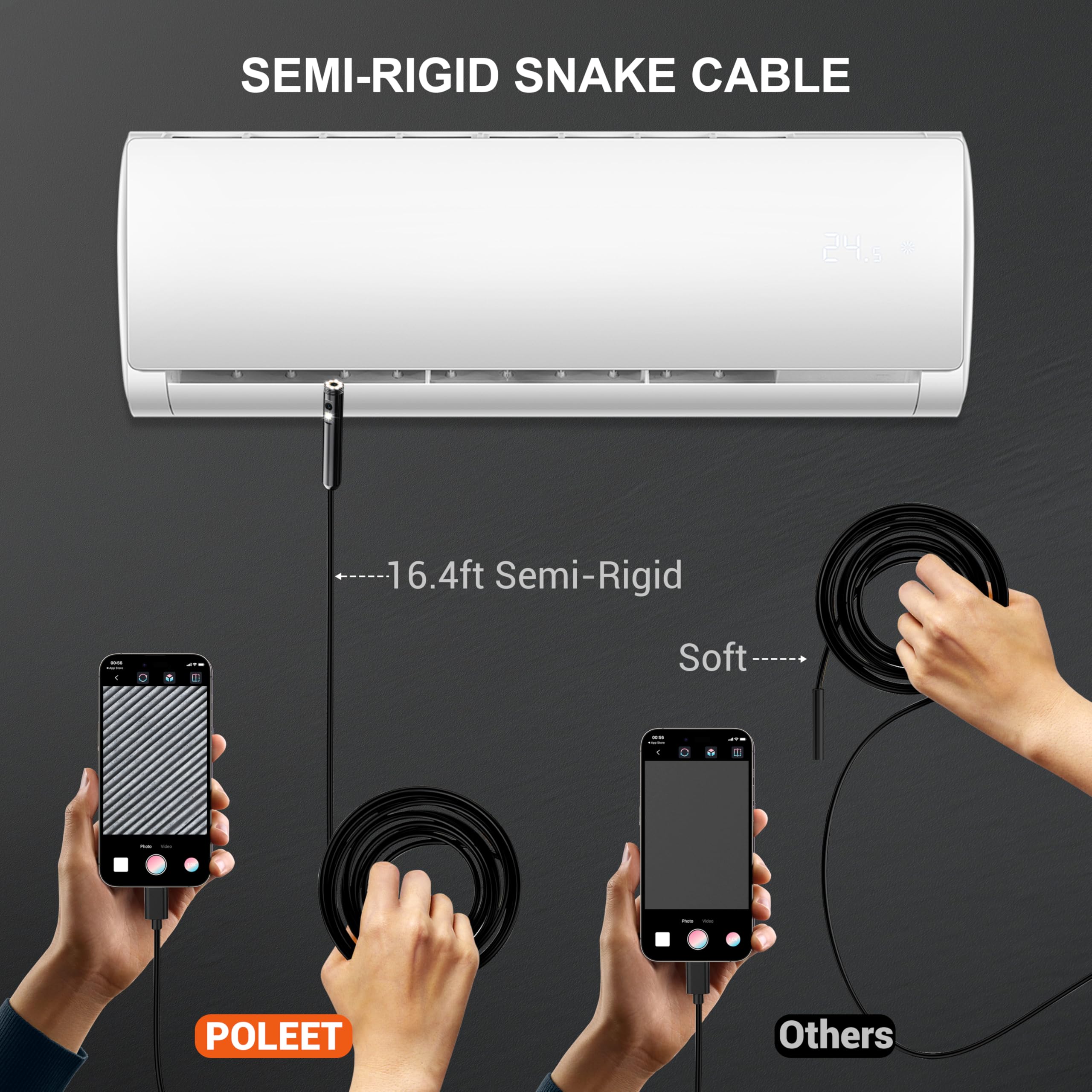 Dual-Lens Endoscope Camera with Light, 1920P HD Borescope Inspection Camera — Amazon image 6
