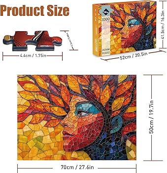 Amazon.com: Stained Glass Mosaic Puzzle for Adults 1000 Pieces