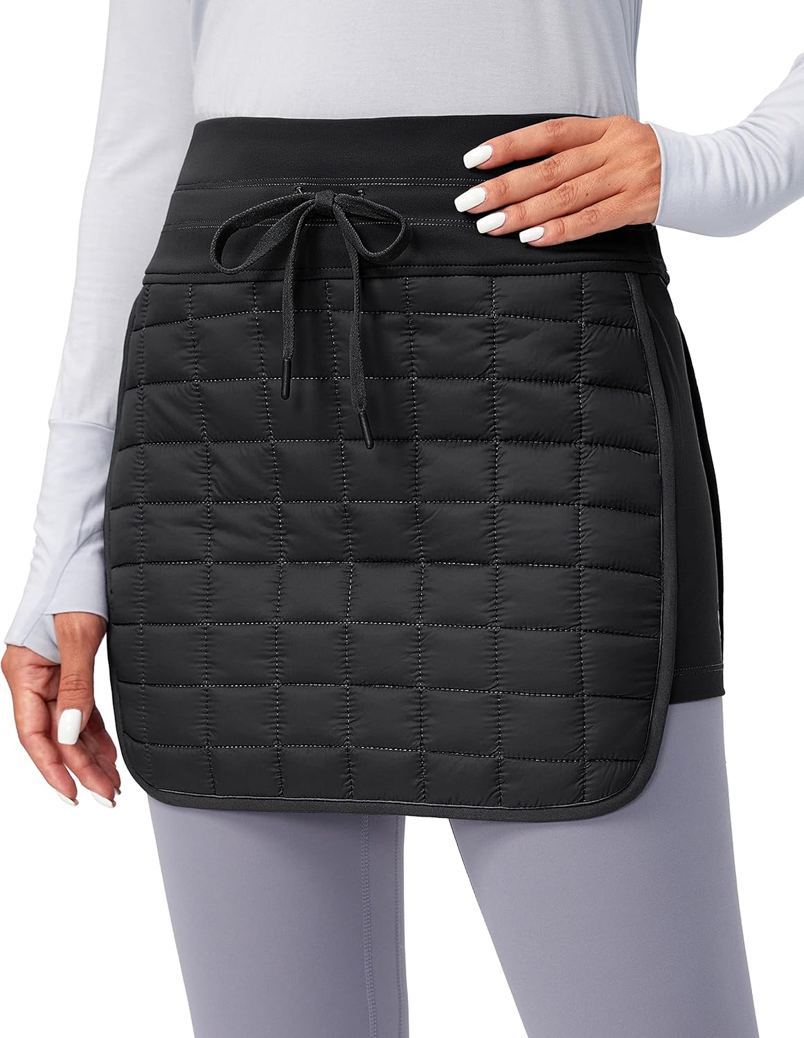 SANTINY Women's 18" Puffer Insulated Skirt Zipper Pockets High Waisted Warm Quilted Winter Skirts Women Hiking Running at  Women’s Clothing store