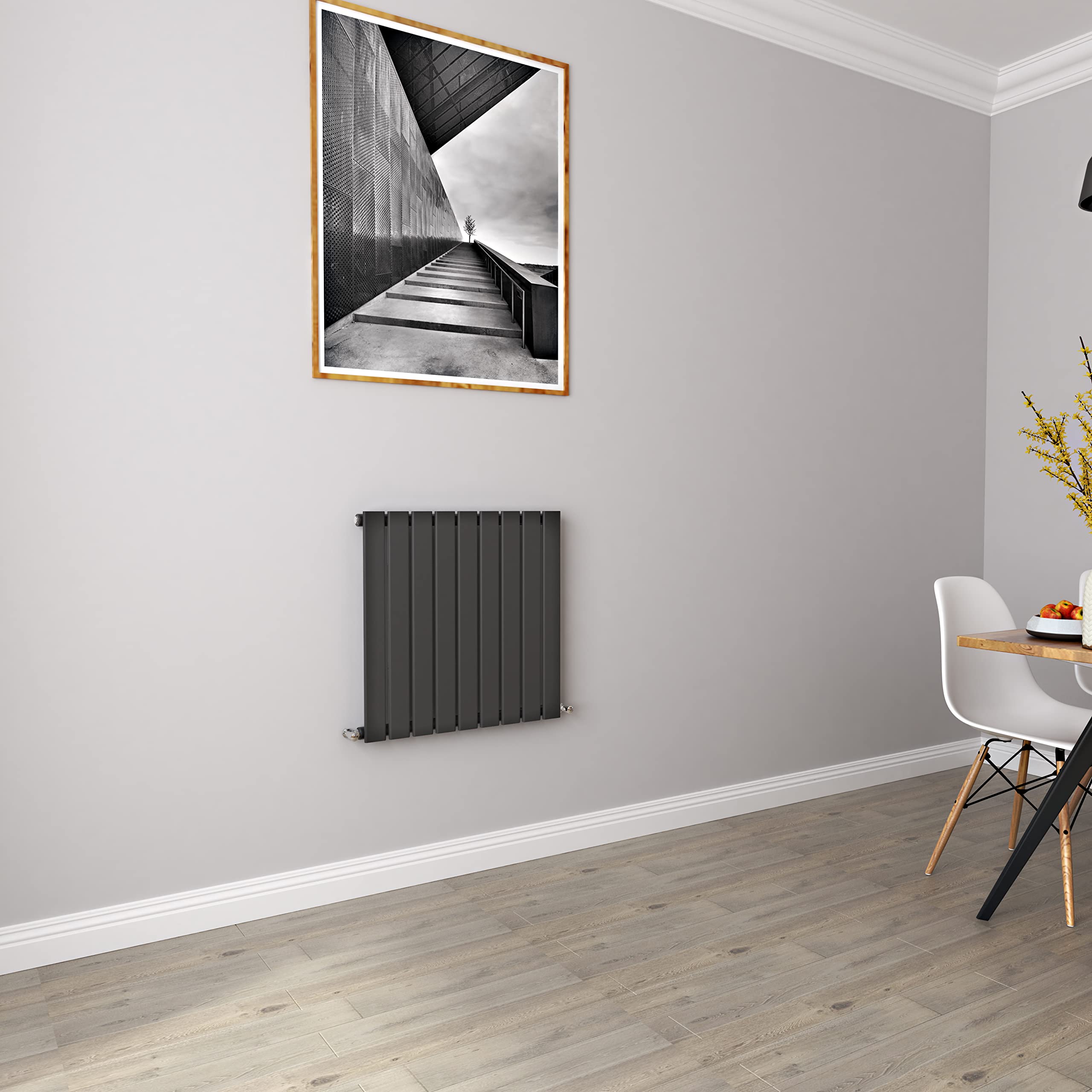 Biubiubath Anthracite Radiators Horizontal Small Rad Single Flat Panel Central Heating Radiators 600 * 612Mm