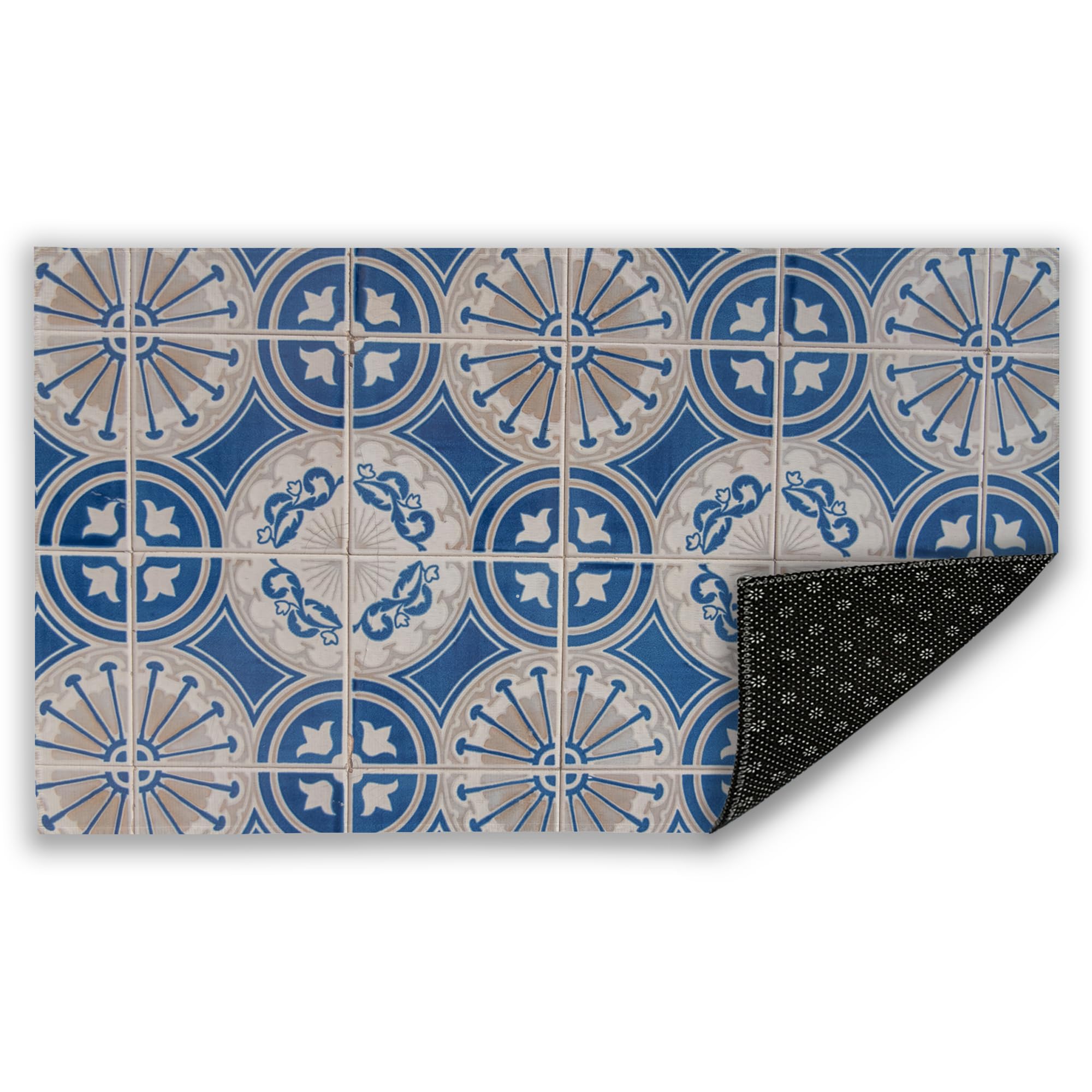 Boho Blue White Door Mat, Indoor Outdoor Decor Patio Mats Entrance Door Mats Non-Slip Outside Inside Floor Mat Rugs for Home Decor 17x30 Inch，House Warming Gift