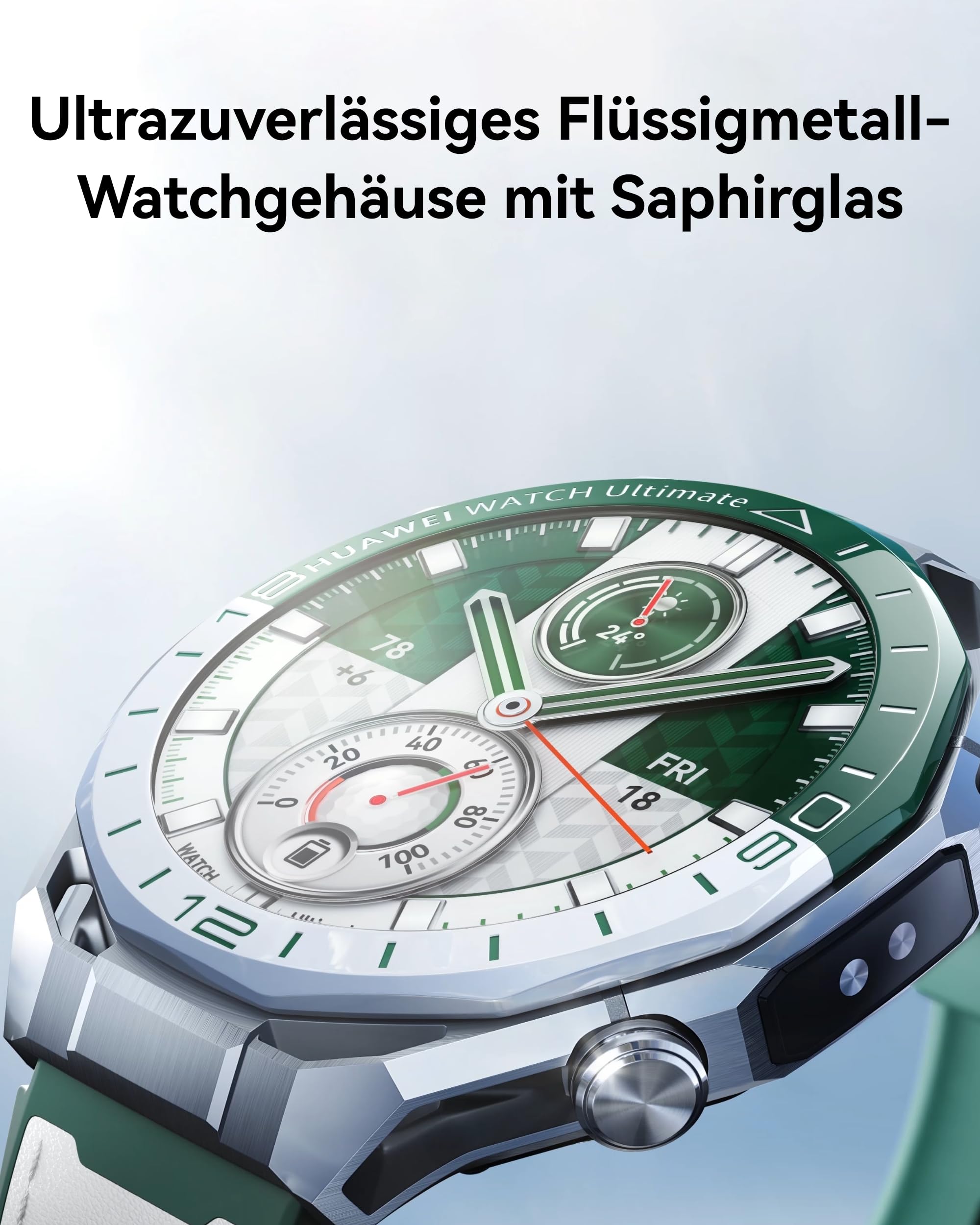 HUAWEI Watch Ultimate 2 Smartwatch, Grün | Profi-Golf, 150m Tauchen, Sonar-Unterwasserkommunikation, X-TAP, eSIM-Anrufe ohne Handy, Dual-GPS, für iOS/Android