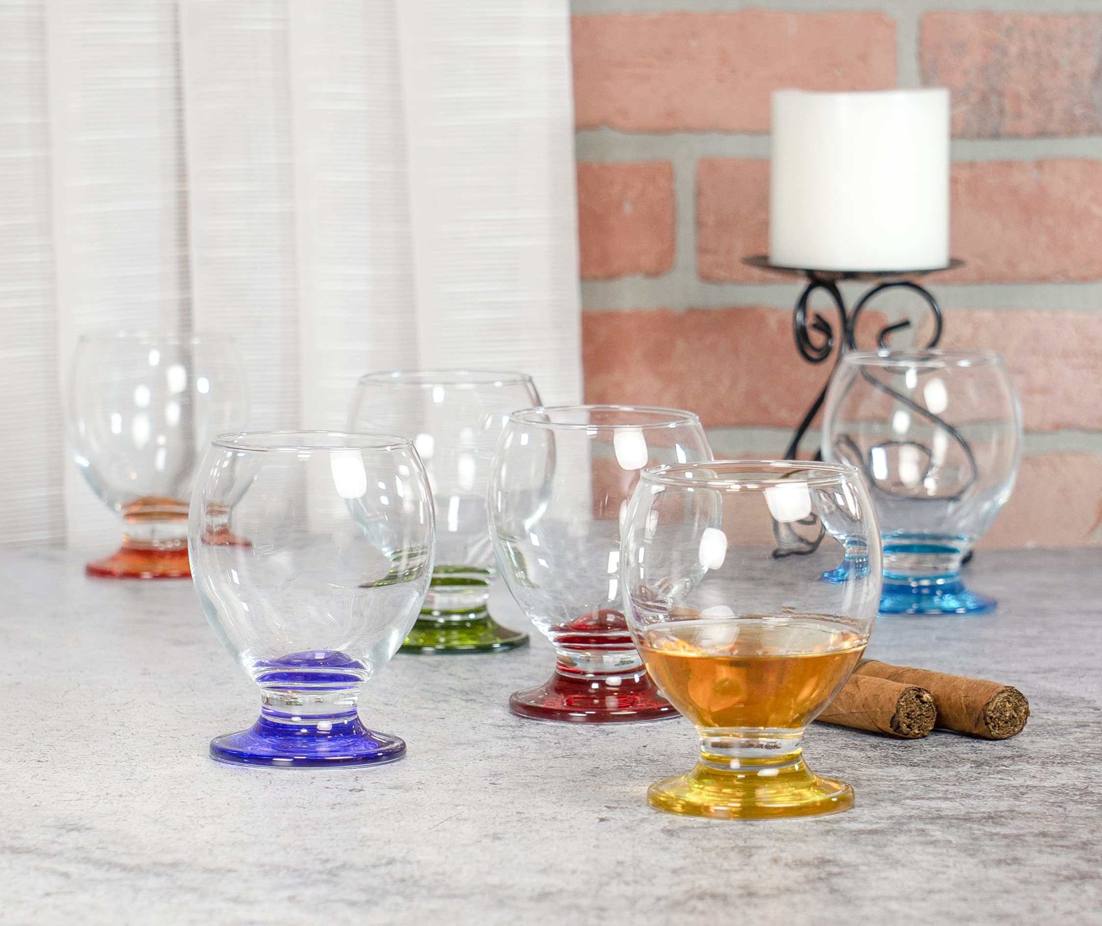 Red Co. Orion Multicolor Footed Goblets, 8.25 Ounce - Set of 6