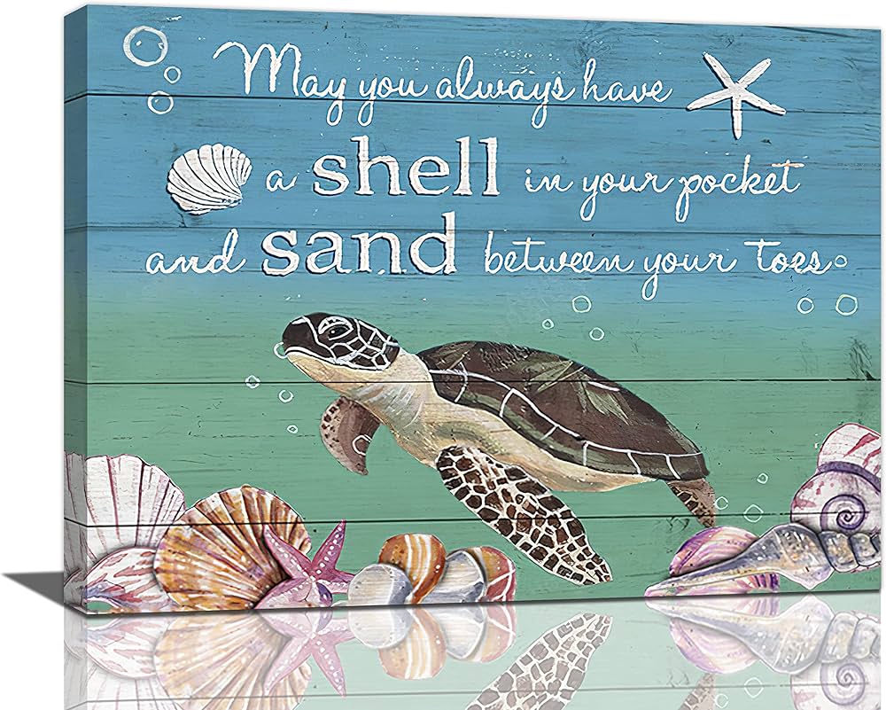 Sea Turtle Bathroom Wall Art Turtle Shell Pictures Ocean Wall