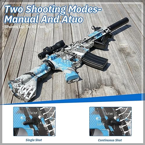 Miniatura 6 de Pistola eléctrica de bolas de gel, lanzador automático de bolas de salpicaduras de alta velocidad con más de 40000 y gafas, juguetes de bolas de