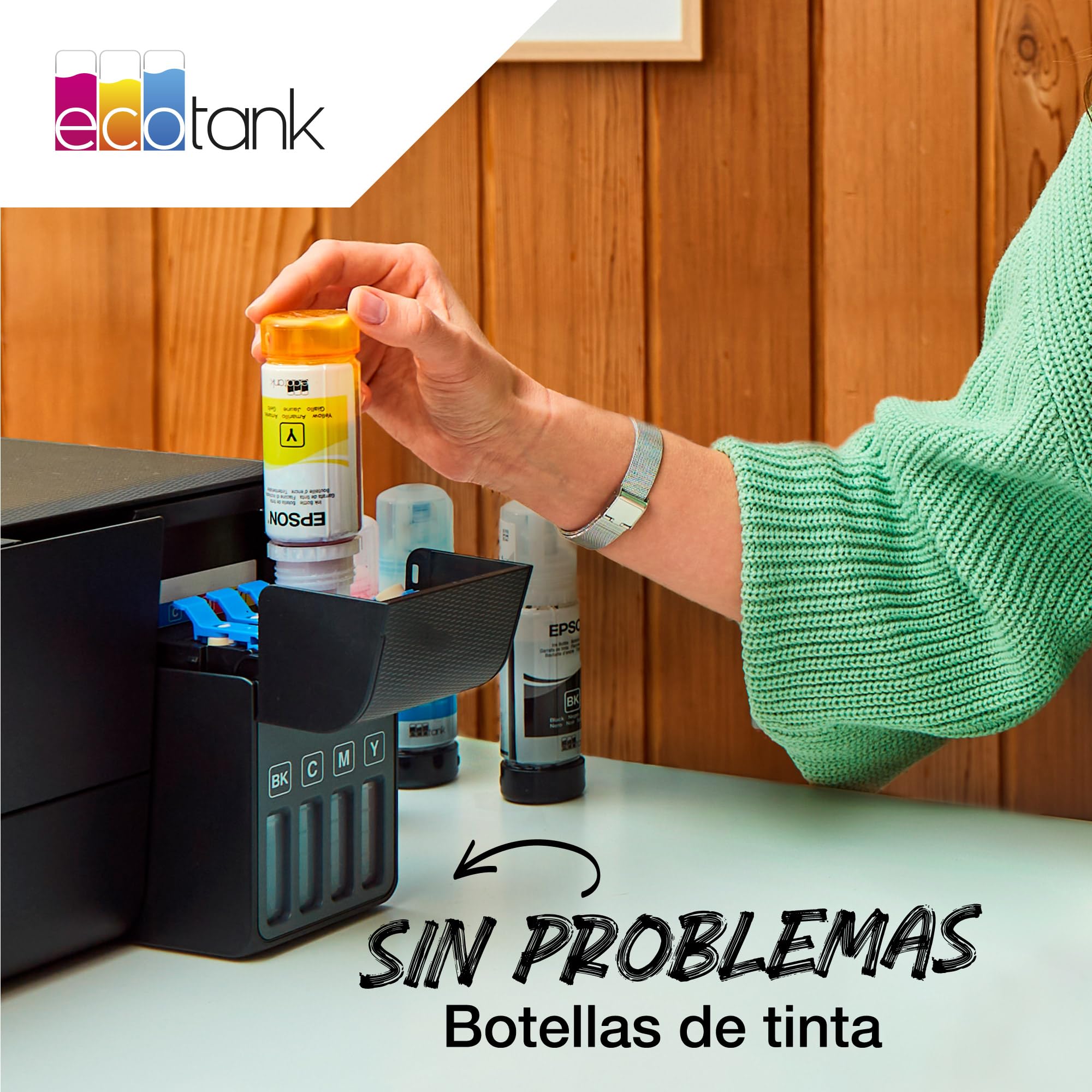 Epson Botellas de tinta originales EcoTank serie 102 4 Colores negro cian magenta amarillo