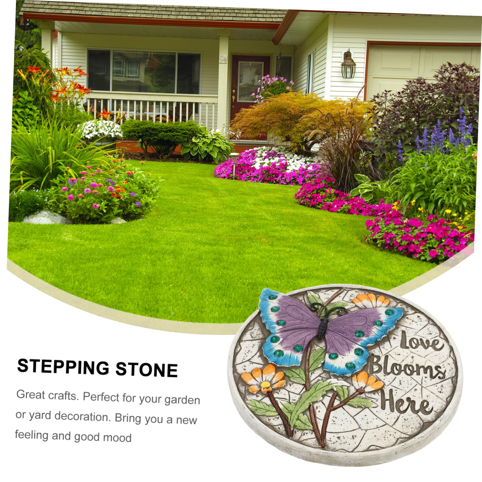 SUPVOX Piedras Para Escalones De Patio Paisajismo De Patio Cemento Piedra Decorativa Césped Y Divisor