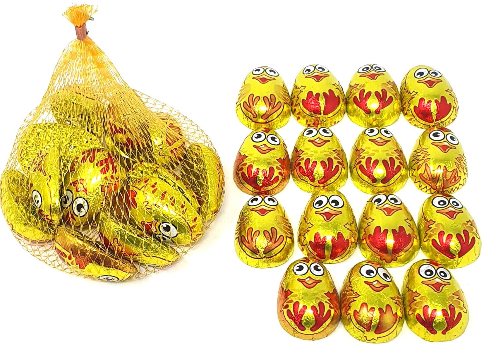 Milk Chocolate Chicks Foiled Eggs With Golden Yellow Chick Design, For Egg Hunts 2X100g (200g) Boxed Treatz