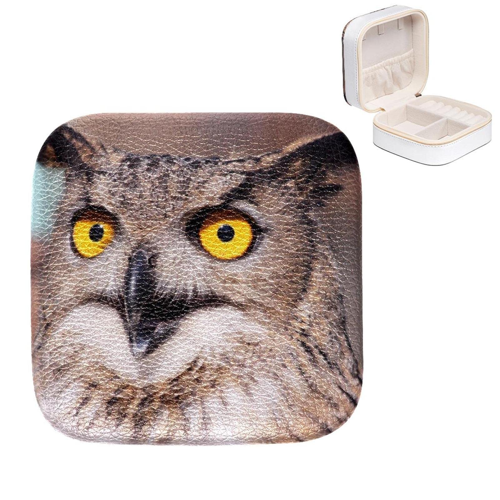 Boîte à bijoux hibou mignon anti-perte pour ranger boucles d'oreille et bagues