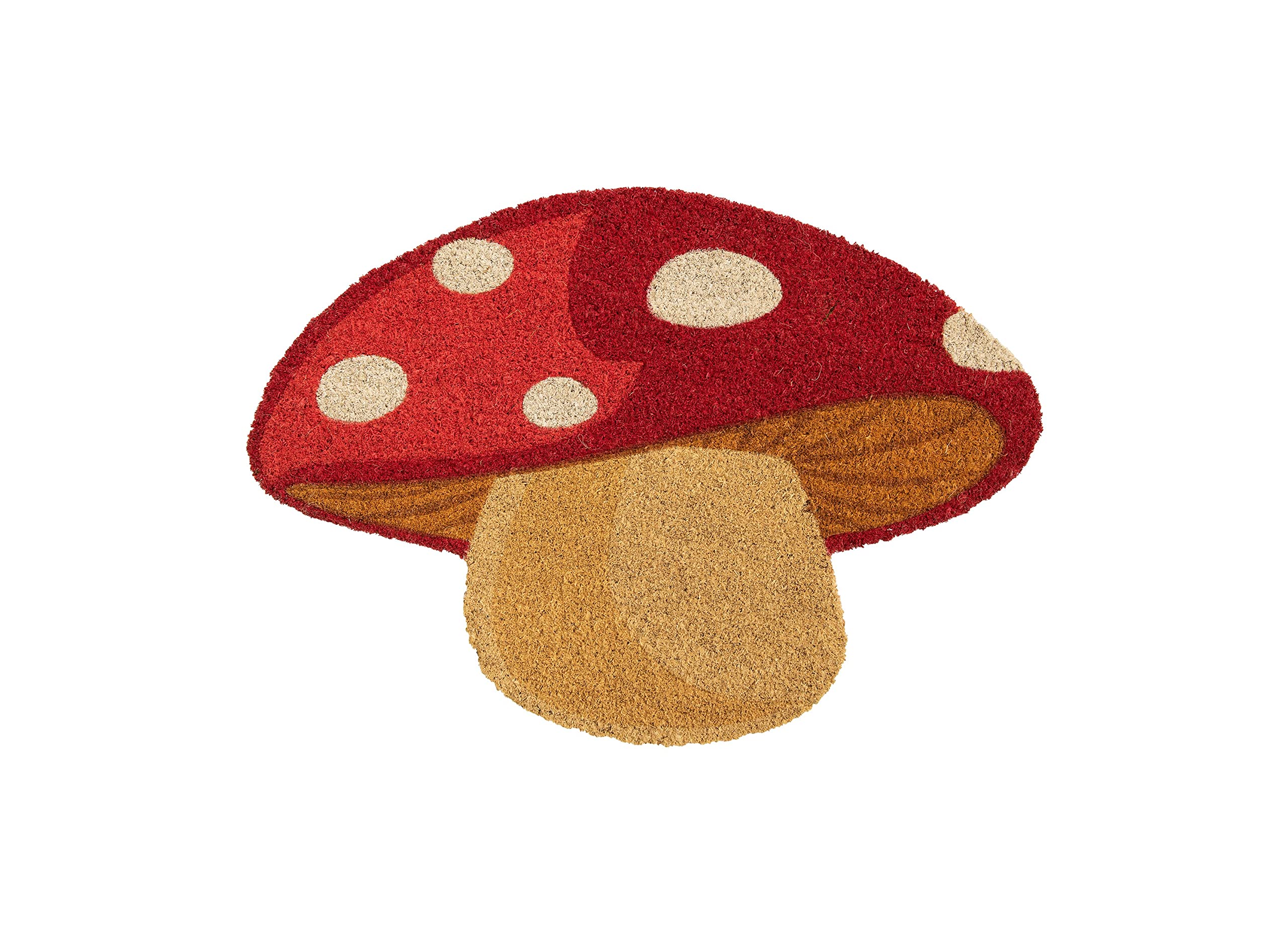 Fisura – Mushroom Shaped Entrance Mat, dirt trapper door mats indoor & outdoor, home entrance doormat, Original Coconut Fiber Doormat with PVC Non-Slip Backing, Hand-Painted, 70x40 cm (Red)
