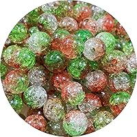 Vista 17 de 300 piezas de cuentas acrílicas con efecto de grieta de 8 mm, cuentas redondas de cristal acrílico para hacer joyas, pulseras, collares