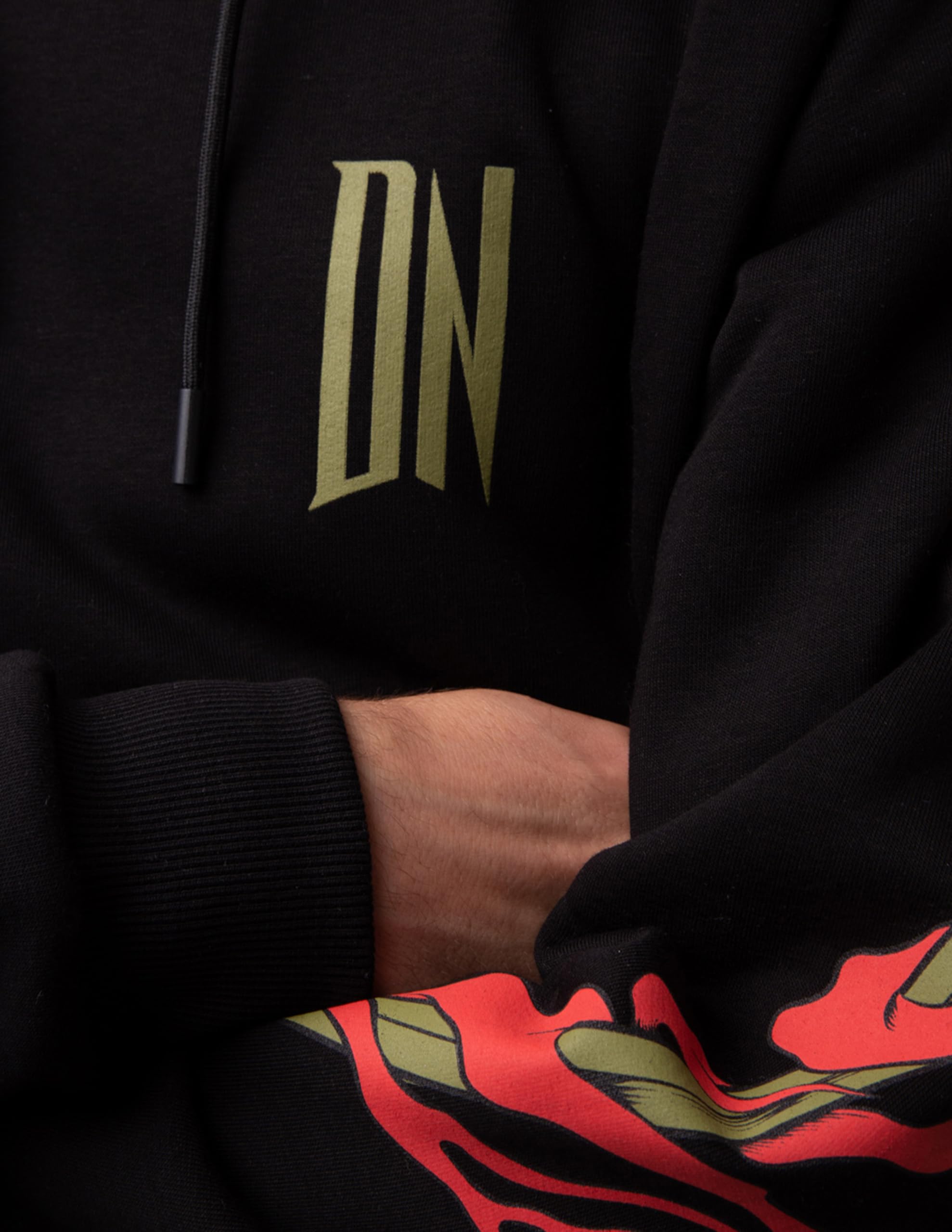 Dolly Noire Icons Felpa Ryu Dragon, Unisex, Hoodie Cotone Misto, Collezione Ufficiale