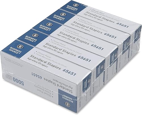 Miniatura 2 de Business Source Grapas estándar de punta de cincel, paquete de 5 (65651)